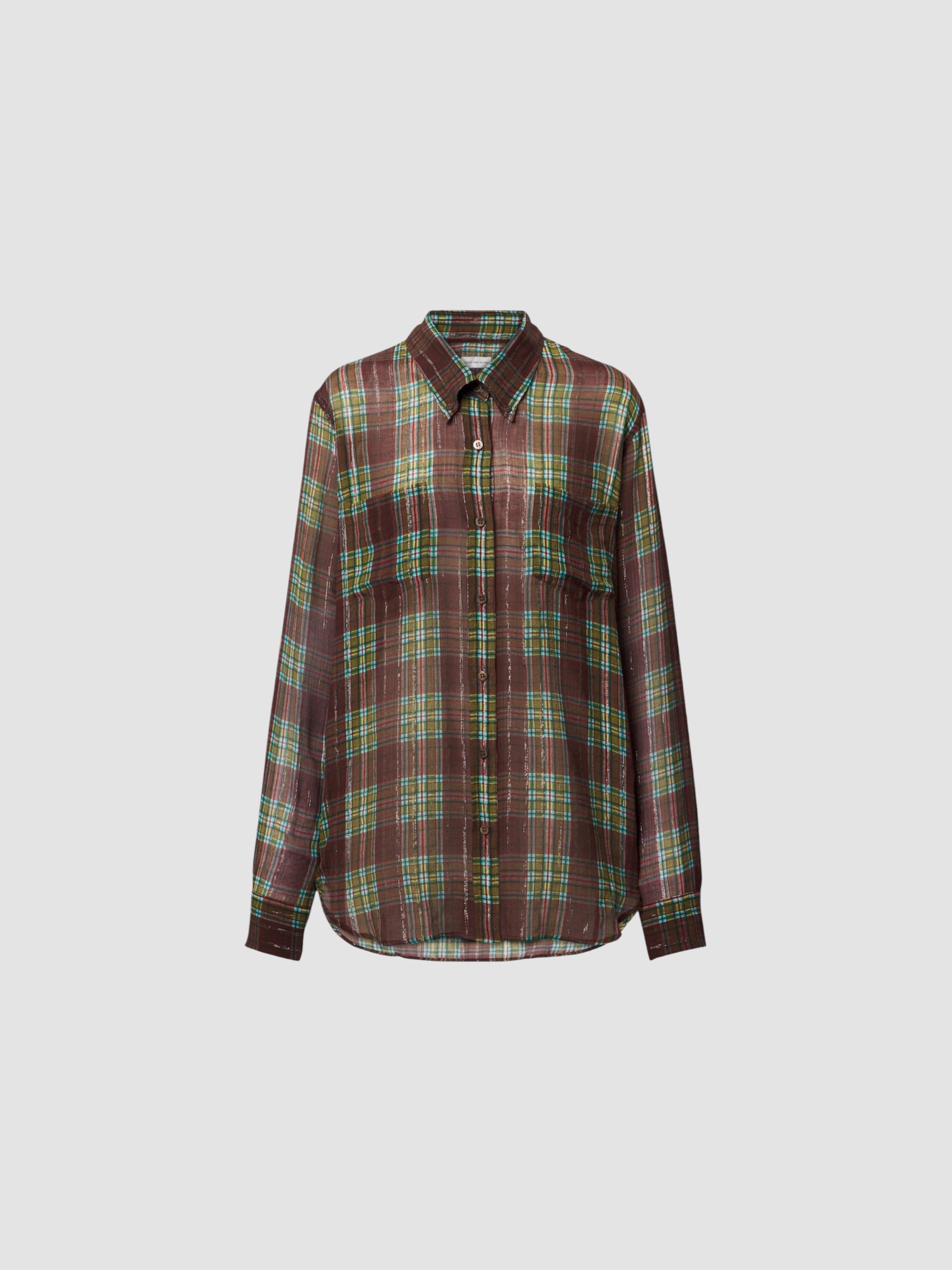 Dries Van Noten Checked Shirt in burgundy. Styled by Sharon Lombardo for FDV Concierge.
