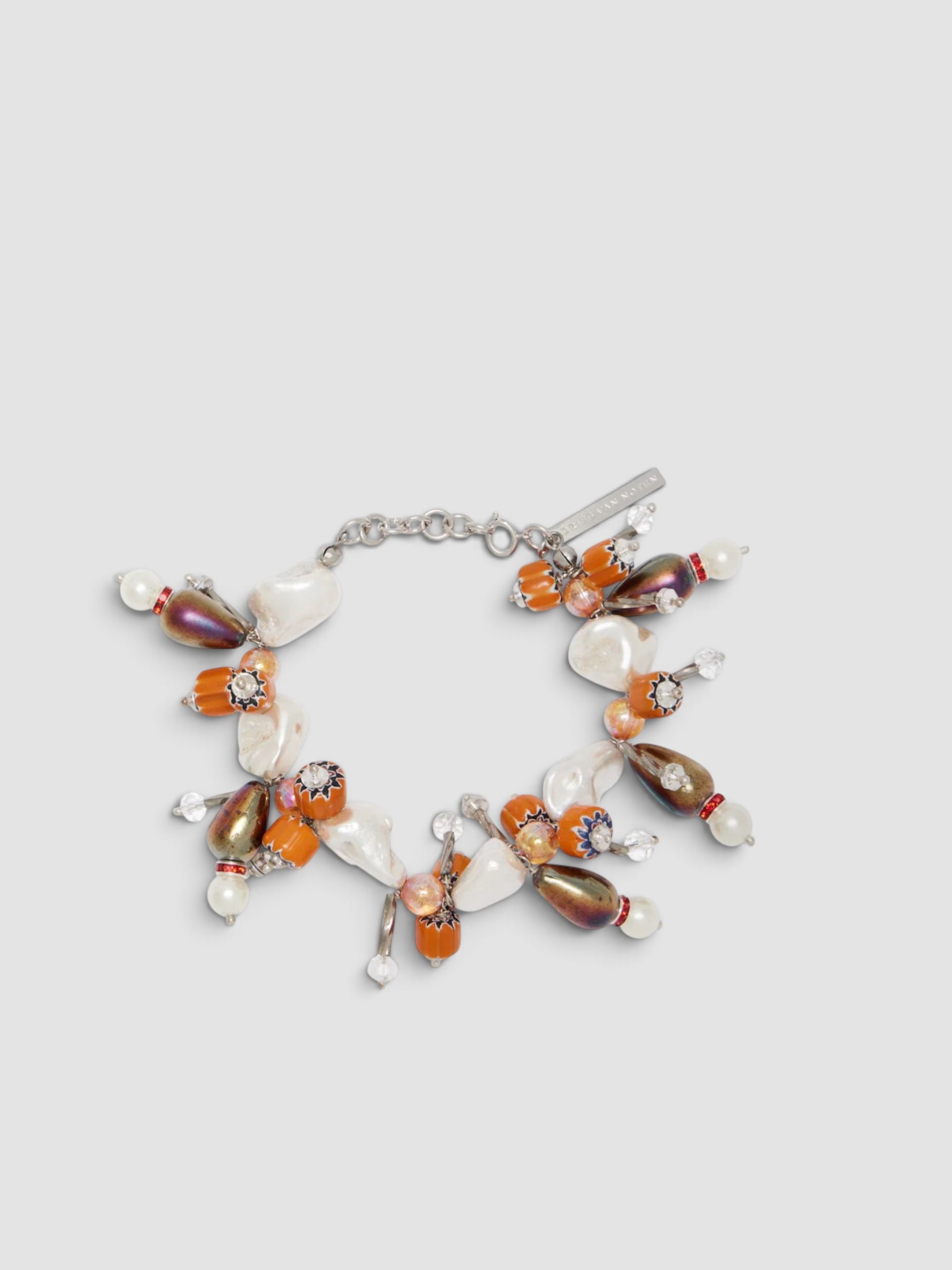 Dries Van Noten Embellished Bracelet in orange.