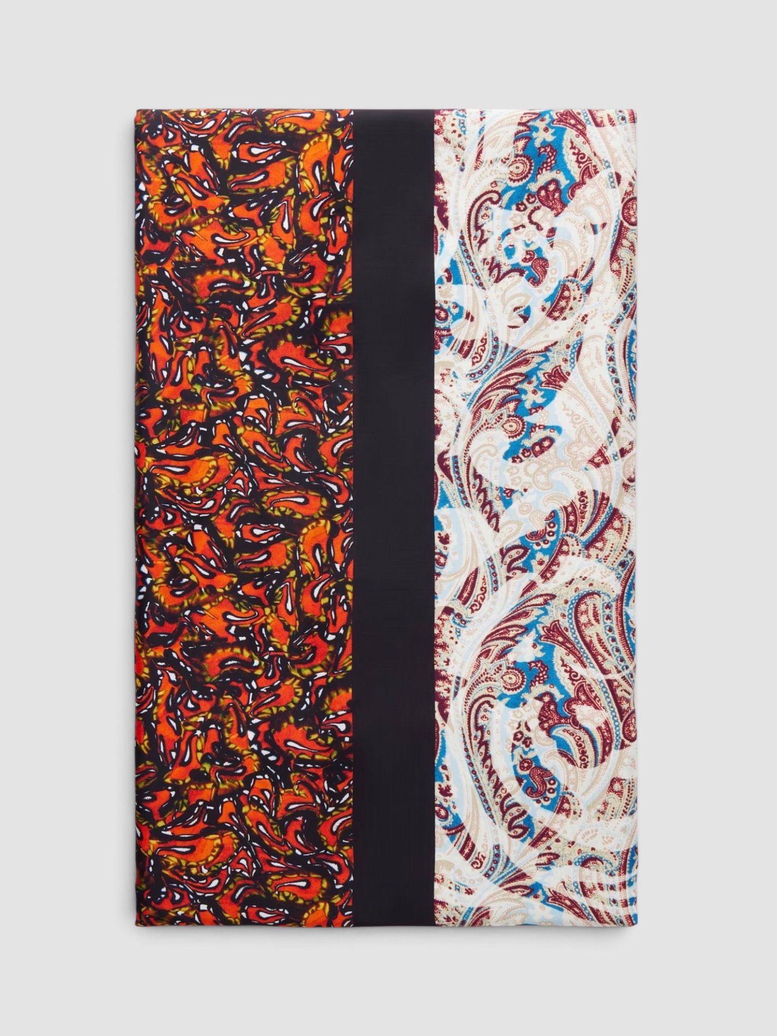 Dries Van Noten Floral-Printed Satin Scarf in orange.