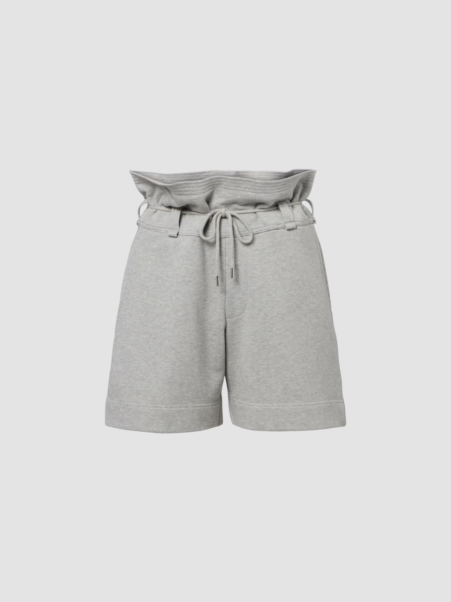 Dries Van Noten Hadiela Cotton Jersey Shorts in grey melange. Styled by Sharon Lombardo for FDV Concierge.