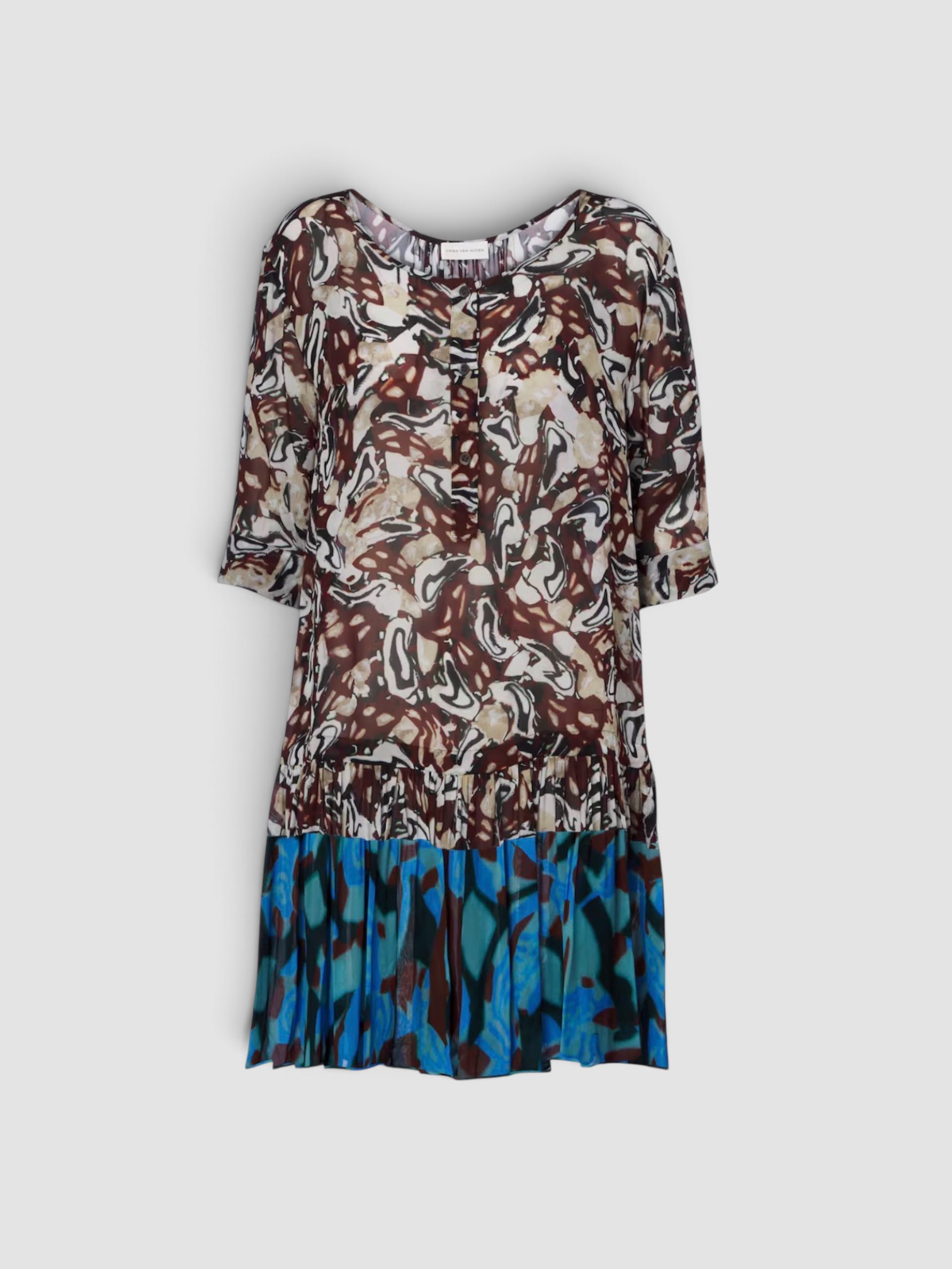 Dries Van Noten Printed Minidress. Styled by Sharon Lombardo for FDV Concierge.