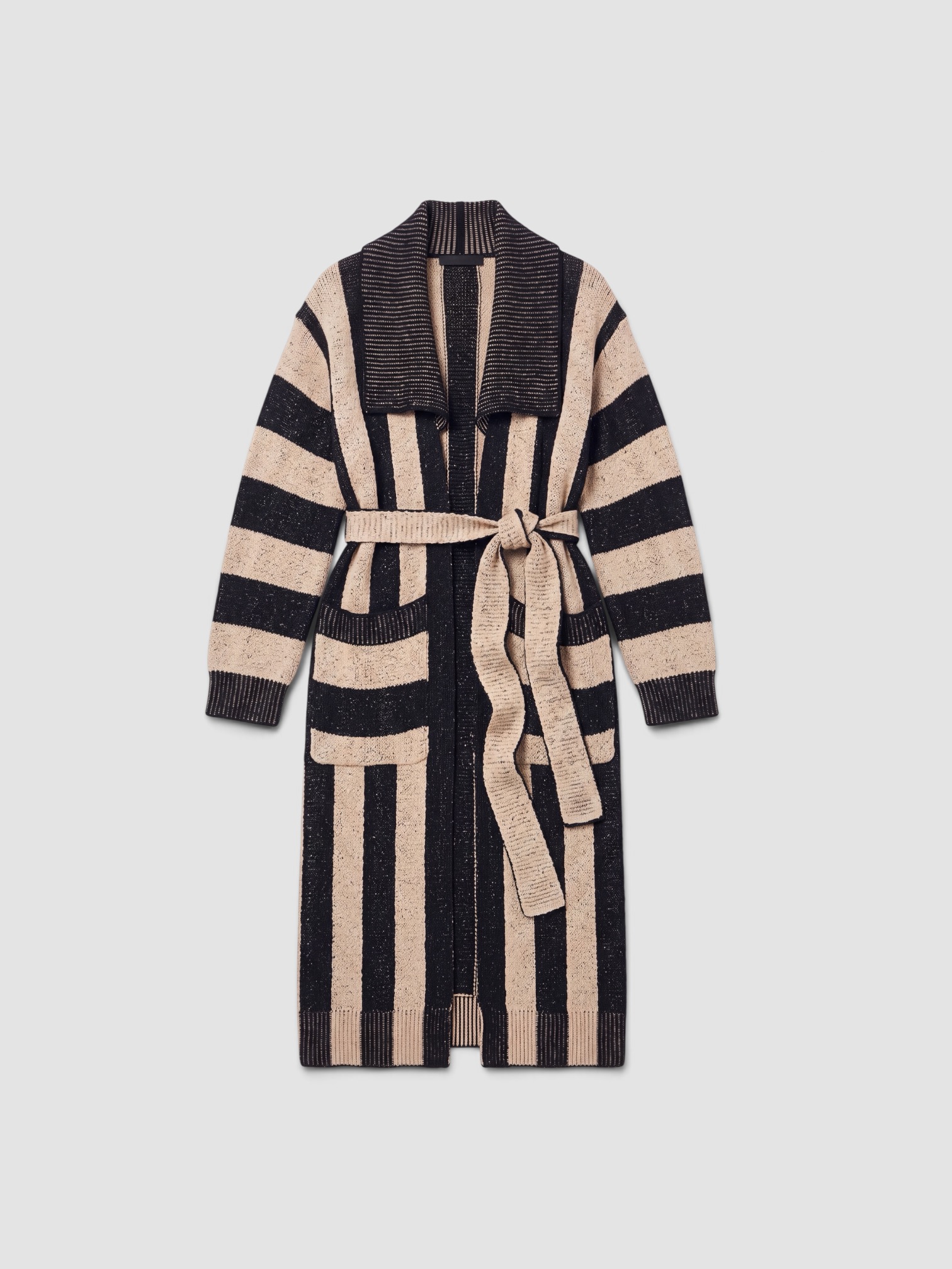 Dries Van Noten Tomo Cardigan in black/cream stripe. Styled by Sharon Lombardo for FDV Concierge.