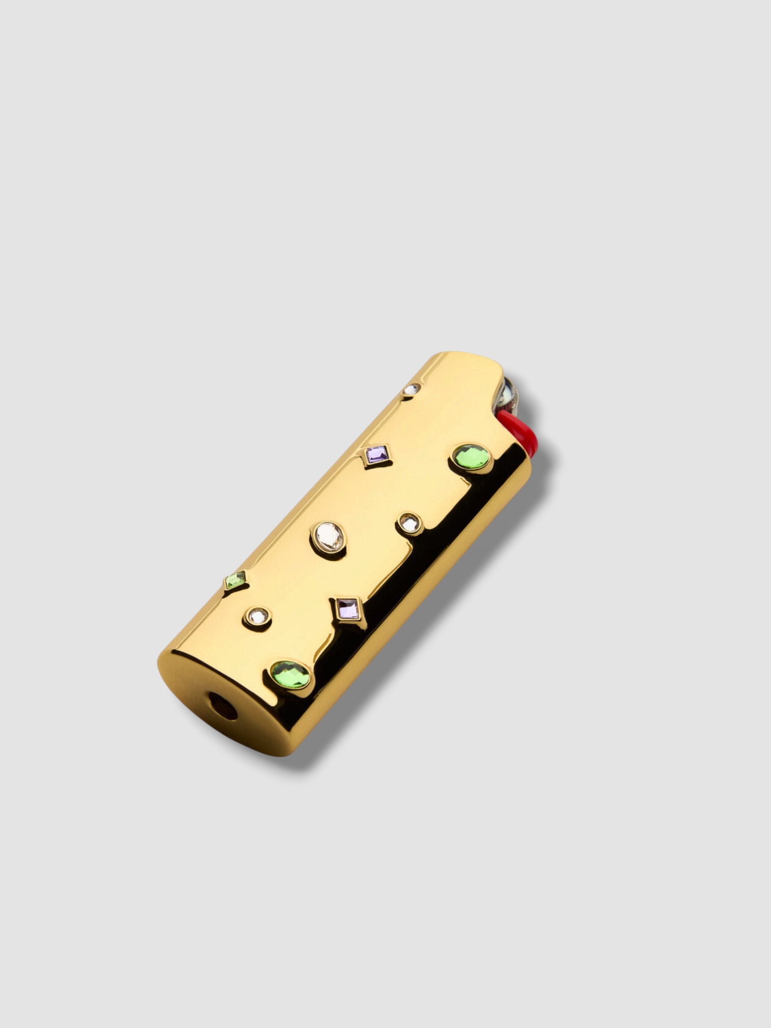 Edie Parker Little Gems Embellished Lighter Case in gold.