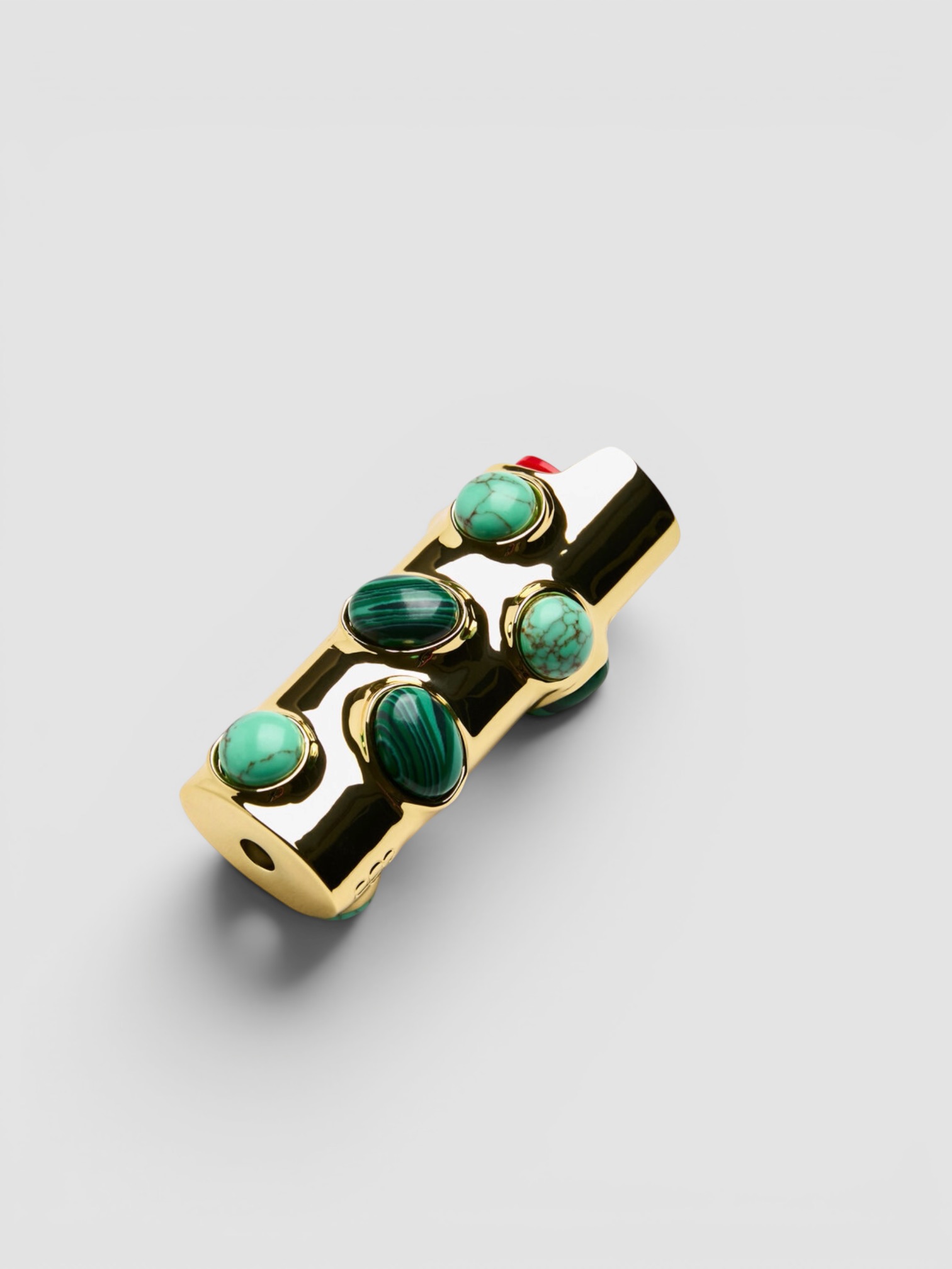 Edie Parker Malachite-Stoned Lighter Case.