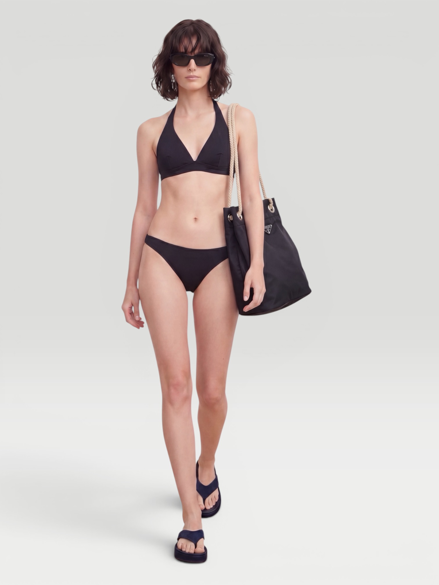 Eres Gang Triangle Bikini Top in black. Styled by Sharon Lombardo for FDV Concierge.