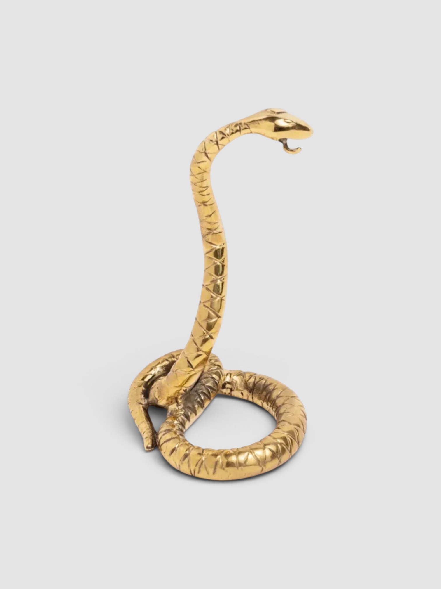 FoundRae Snake Medallion Necklace Stand in brass.