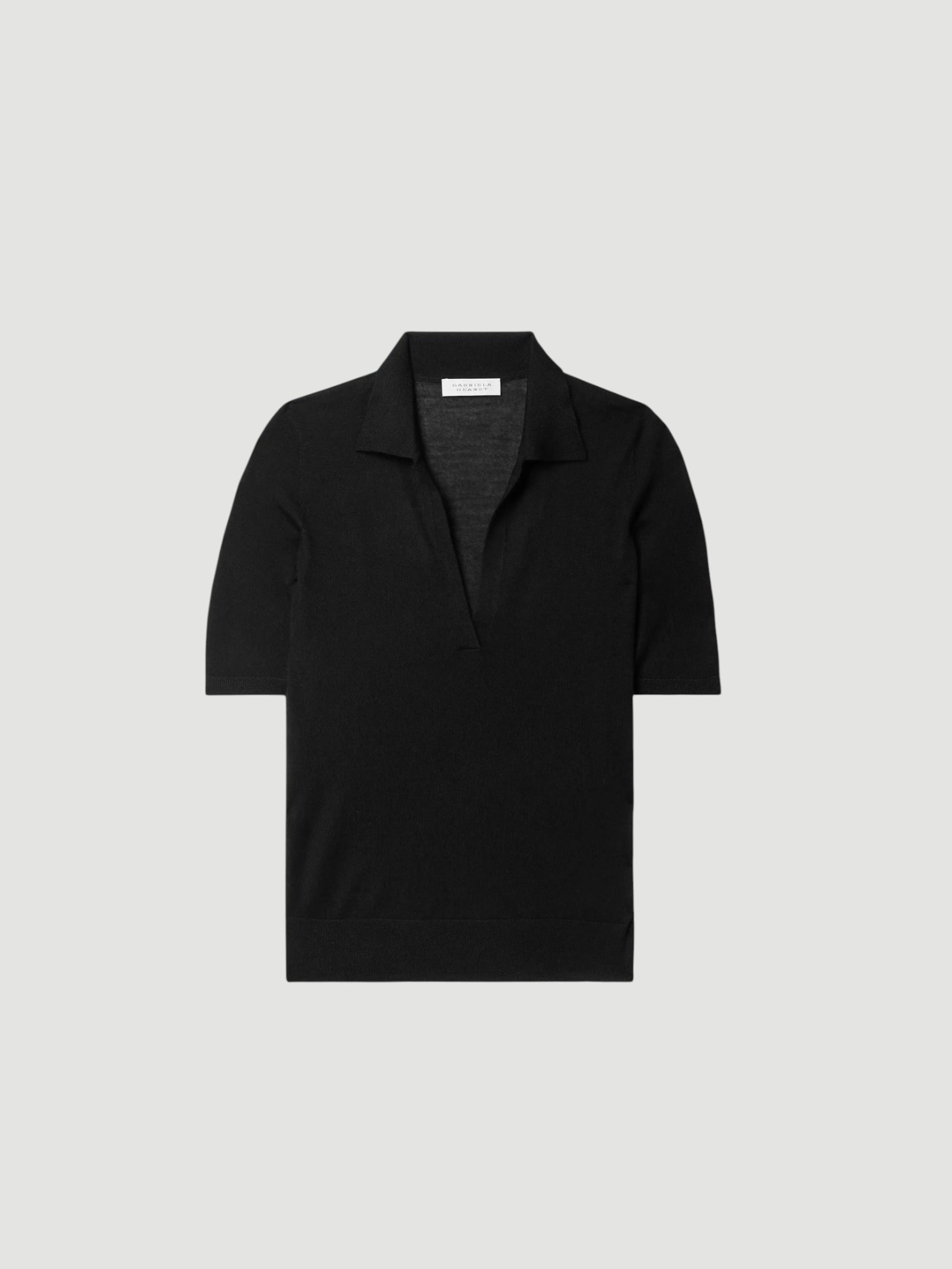 Gabriela Hearst Frank Cashmere-Silk Polo in black.