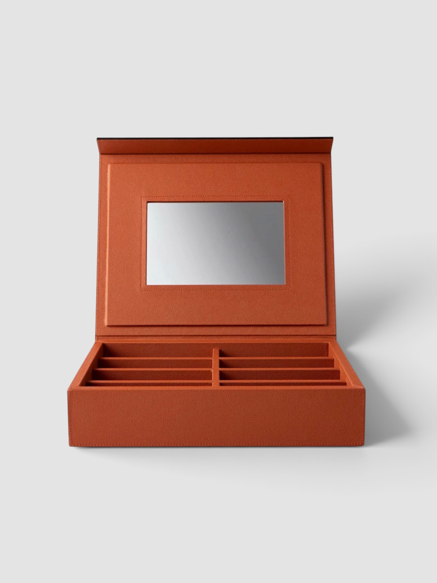 Giobagnara Monogram Leather Sunglasses Case in orange.