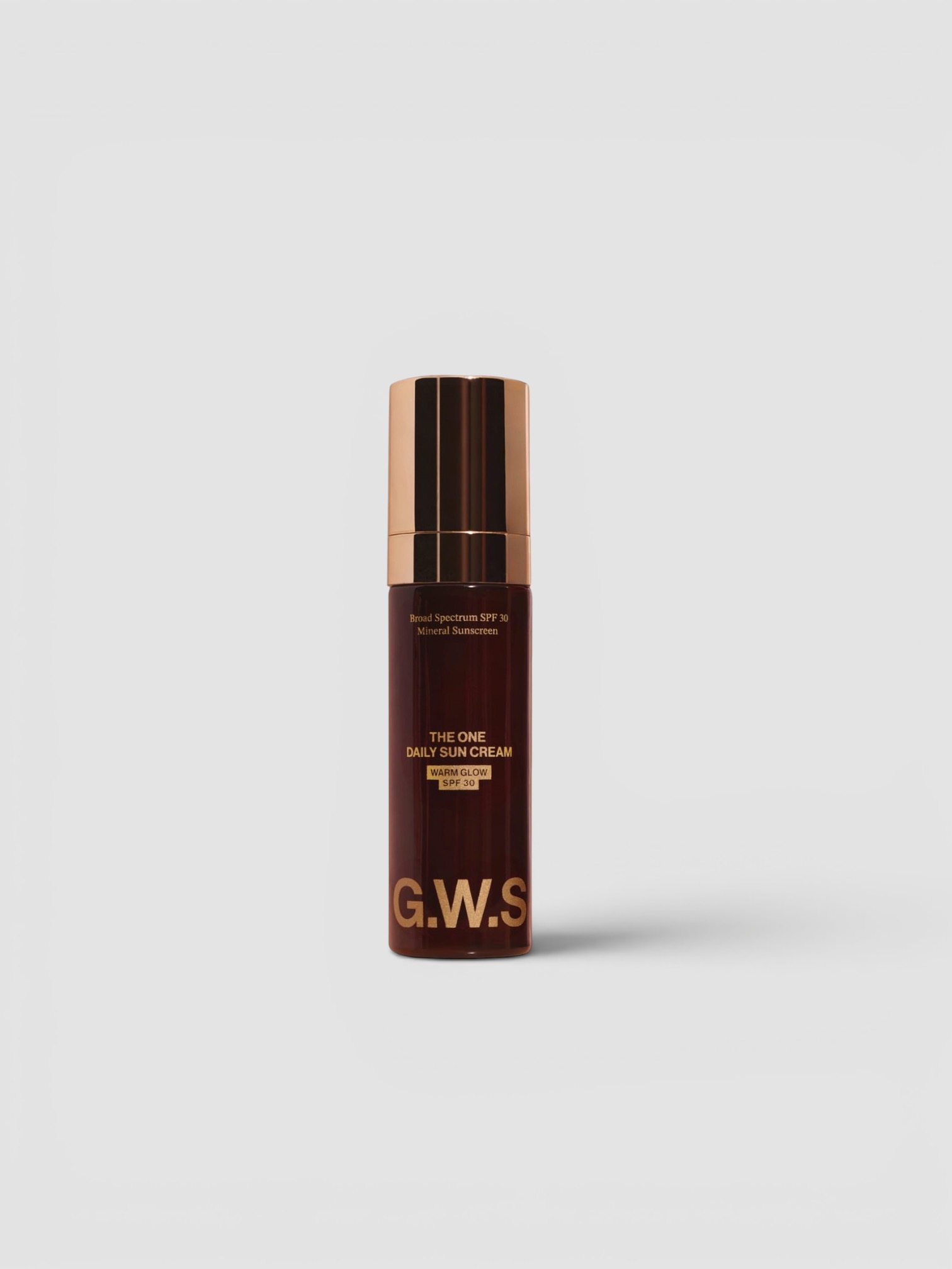 G.W.S. The One Warm Glow Daily Sun Cream SPF 30 in warm glow.