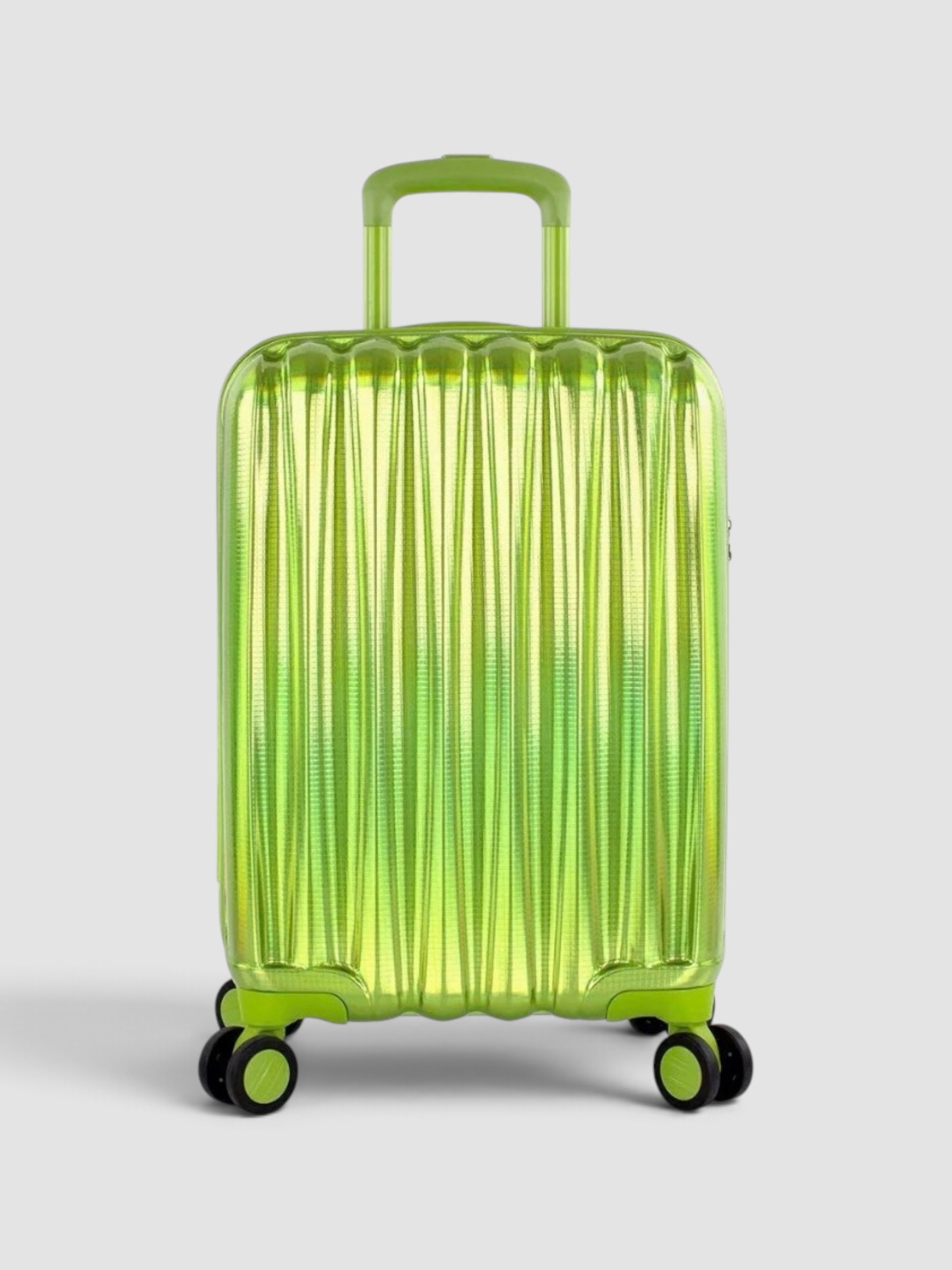 Heys America Astro Iridescent Spinner Luggage in green.