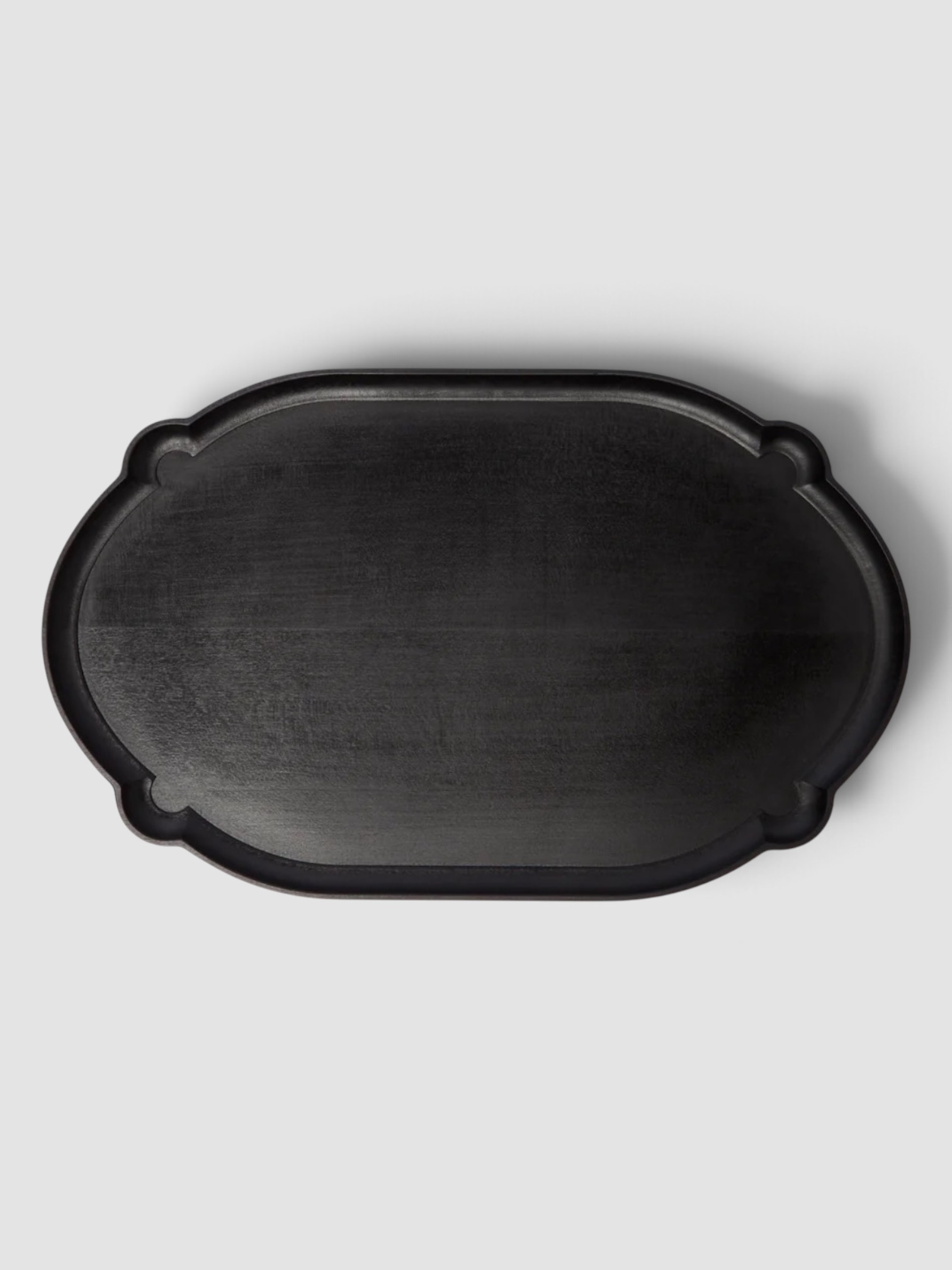 Ifuji Italian Hand-Carved Wood Large Tray in black.