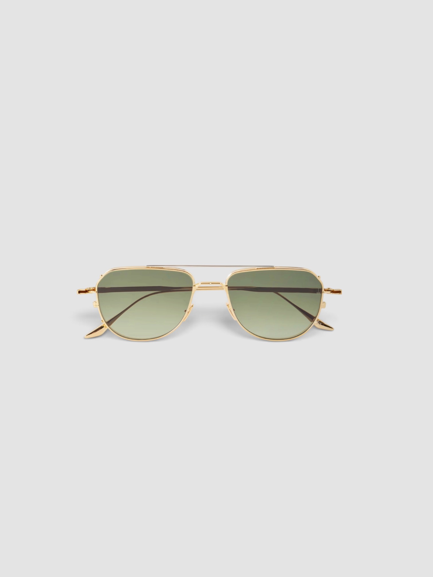 Jacques Marie Mage Cendrars Aviator-Style Titanium Sunglasses in gold.