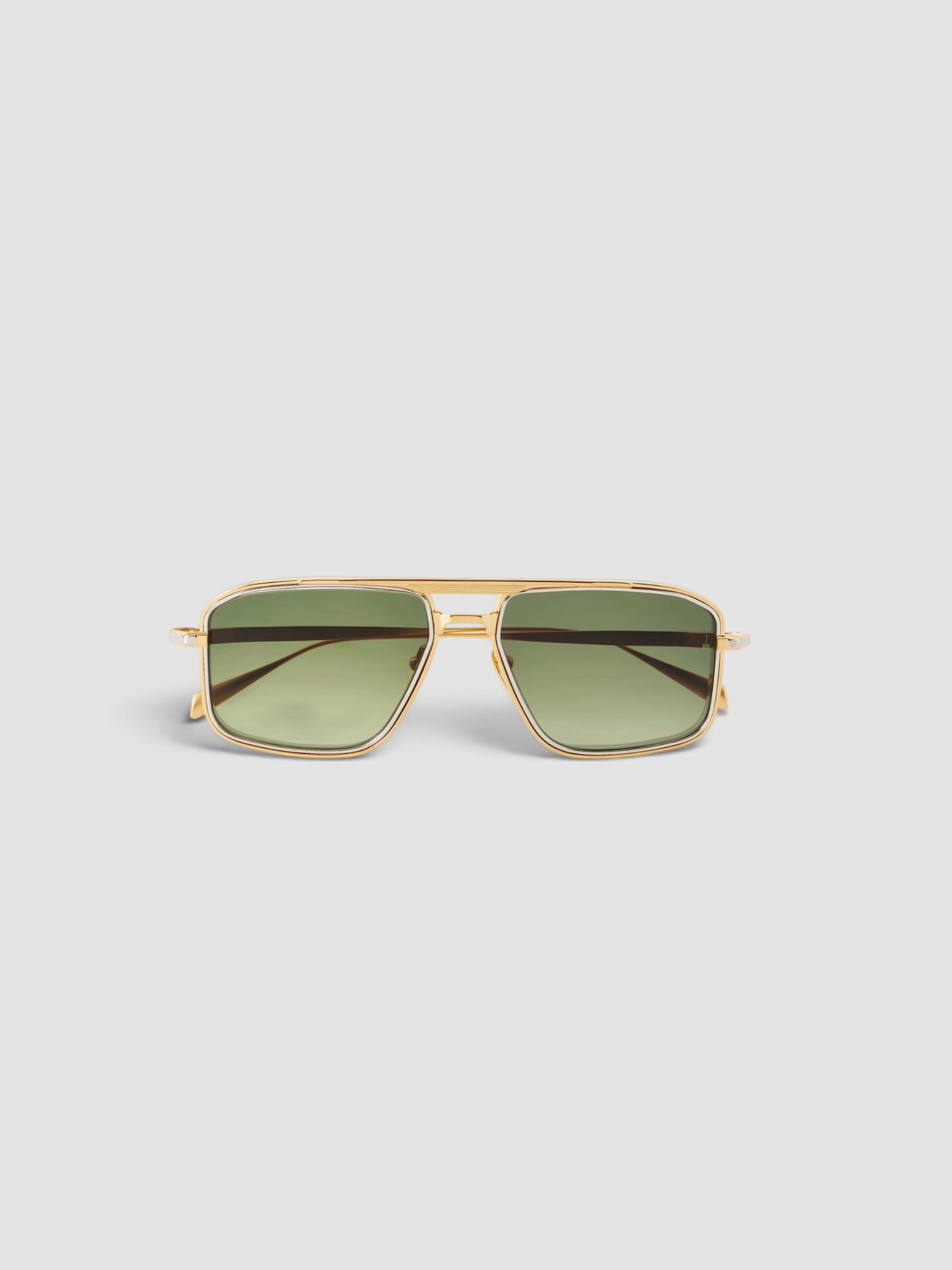Jacques Marie Mage Earl Aviator-Style Titanium Sunglasses in gold.