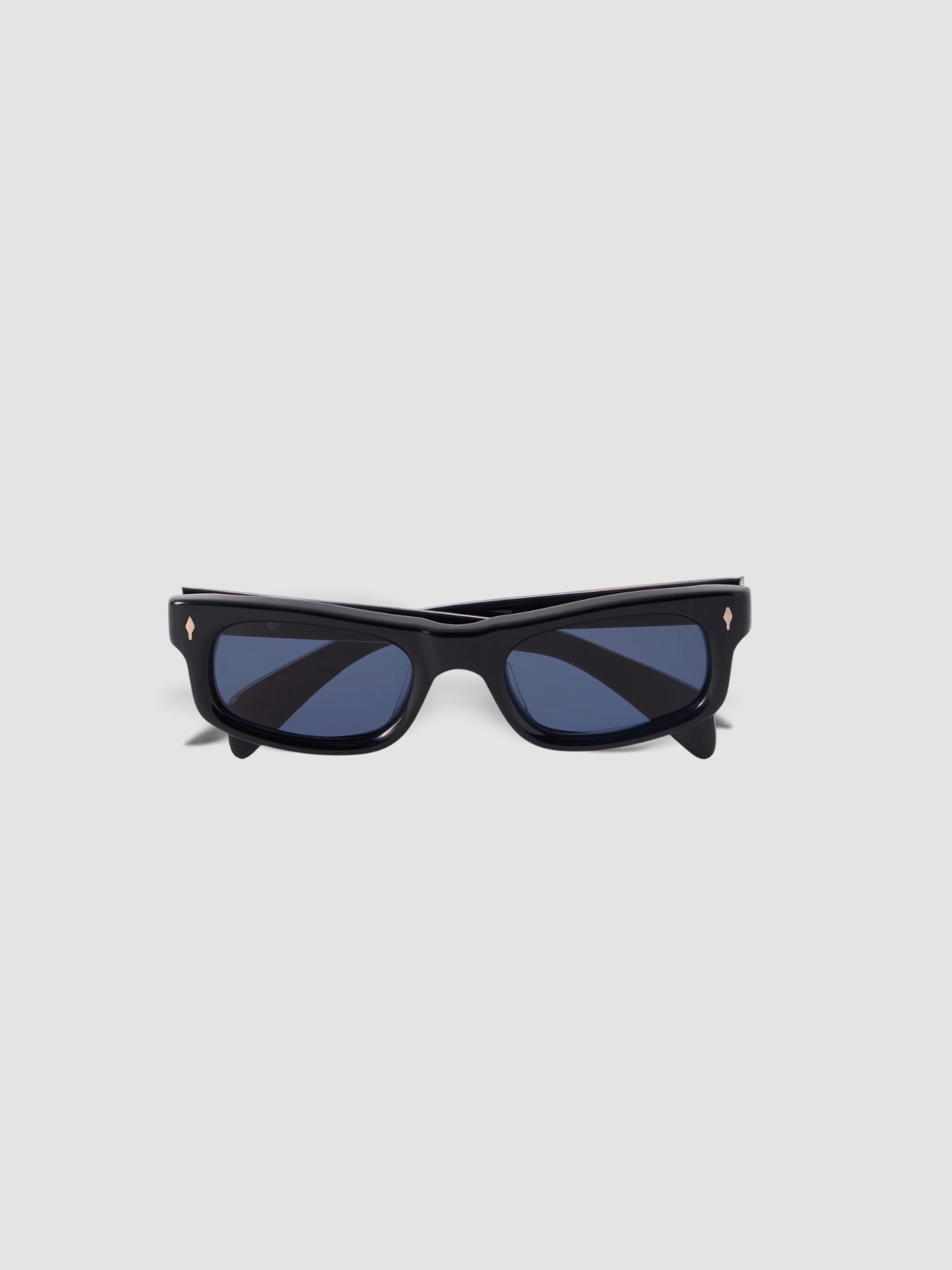 Jacques Marie Mage Initials Rectangular-Frame Acetate Sunglasses in black.