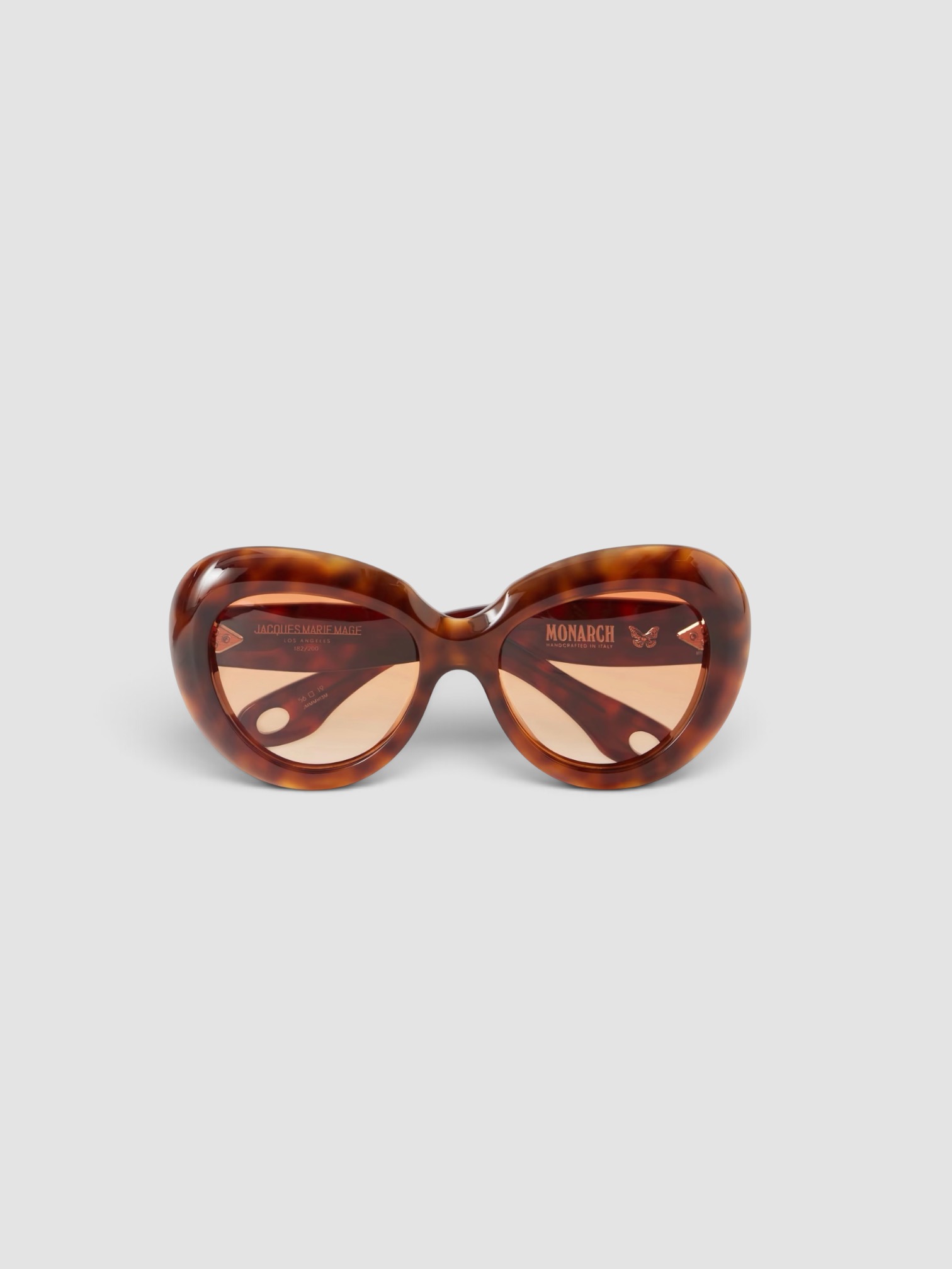 Jacques Marie Mage Monarch Round-Frame Tortoiseshell Acetate Sunglasses in tortoiseshell.