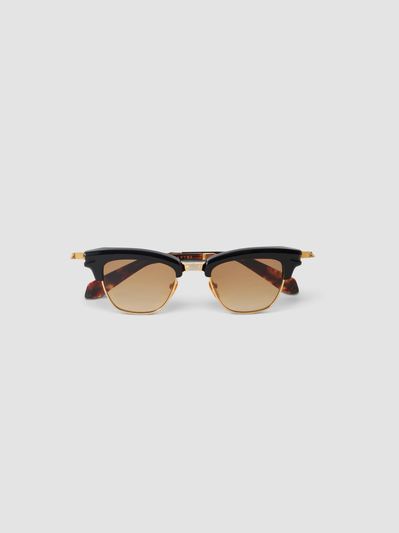 Jacques Marie Mage Sartre Round-Frame Acetate and Metal Sunglasses in black.