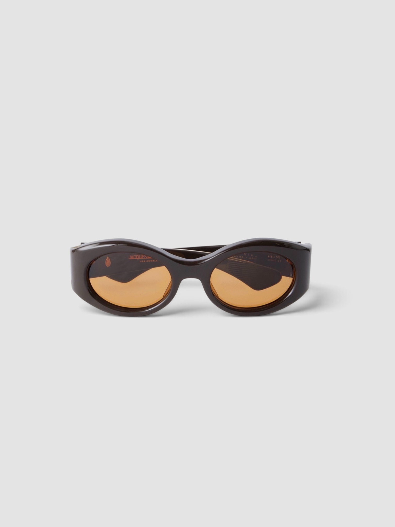 Jacques Marie Mage Gia Oversized Oval-Frame Acetate Sunglasses in brown.