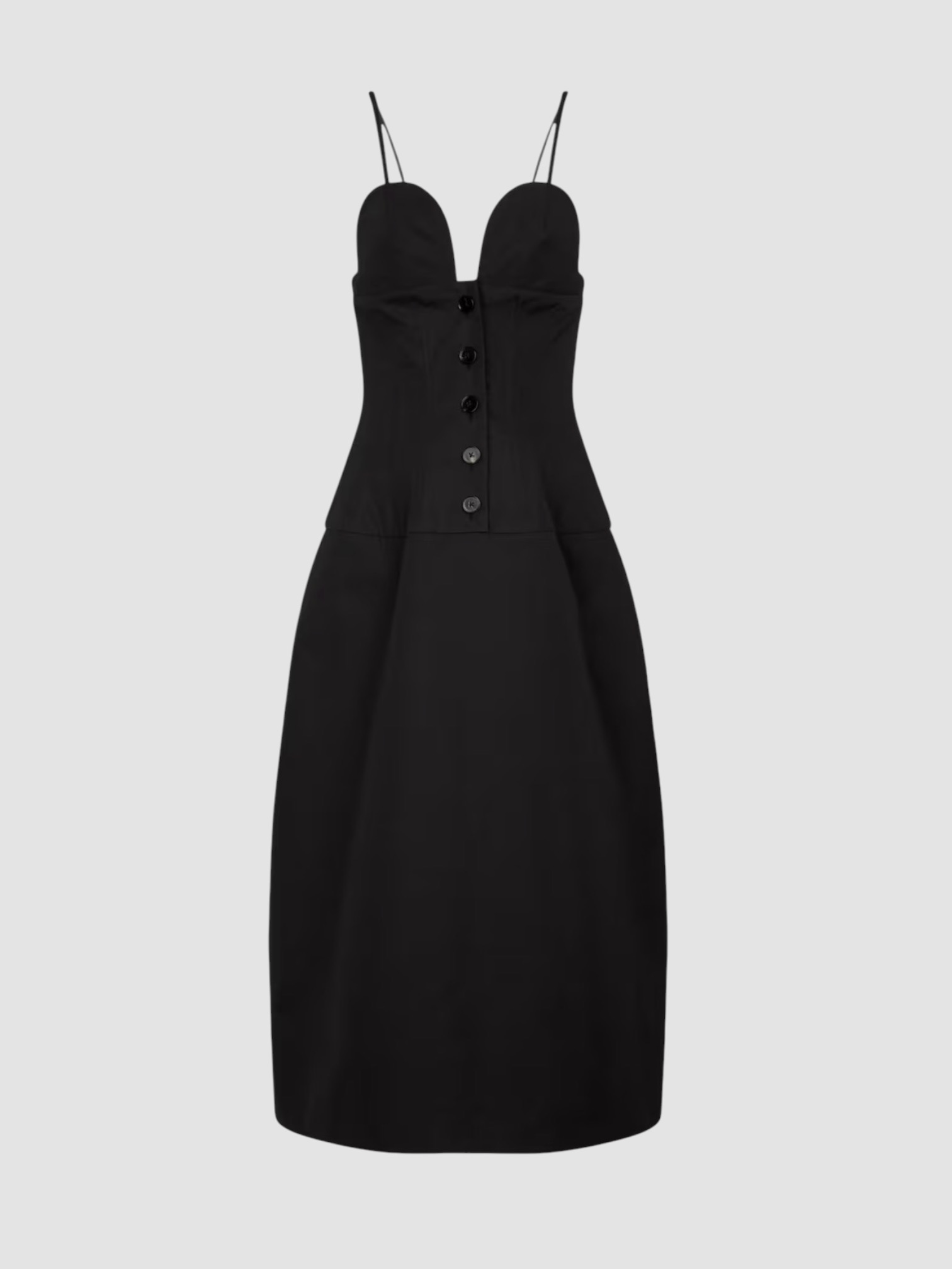 Jil Sander Cotton Poplin Midi Dress in black. Styled by Sharon Lombardo for FDV Concierge.