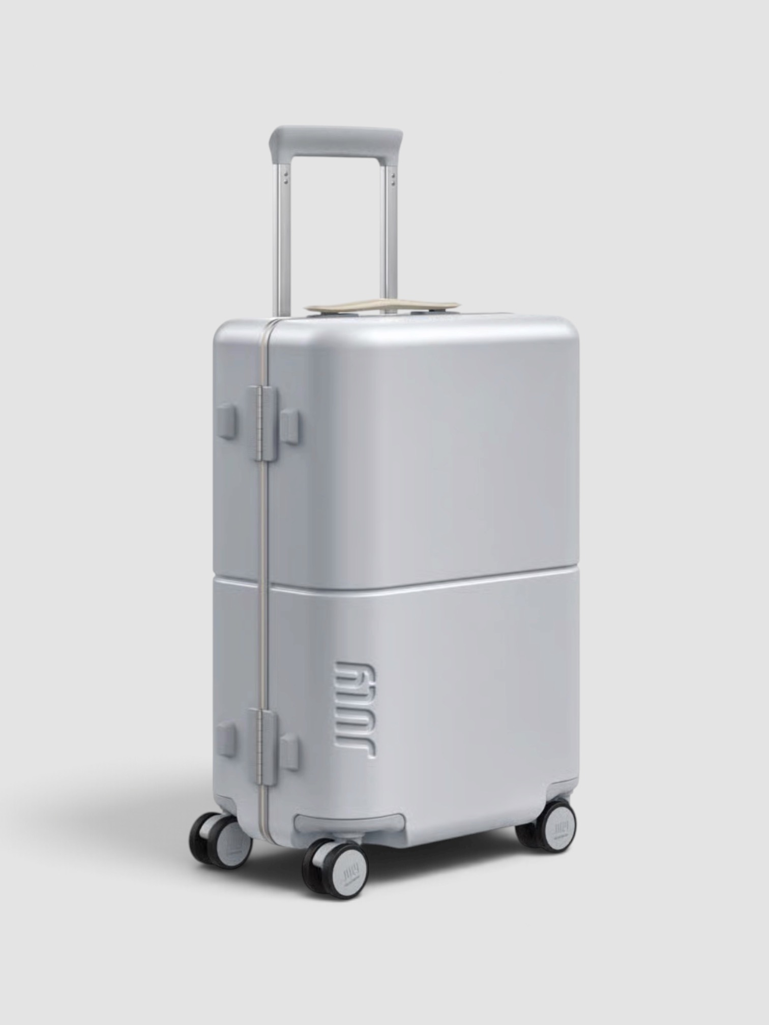 July Carry On Trunk in silver ice.