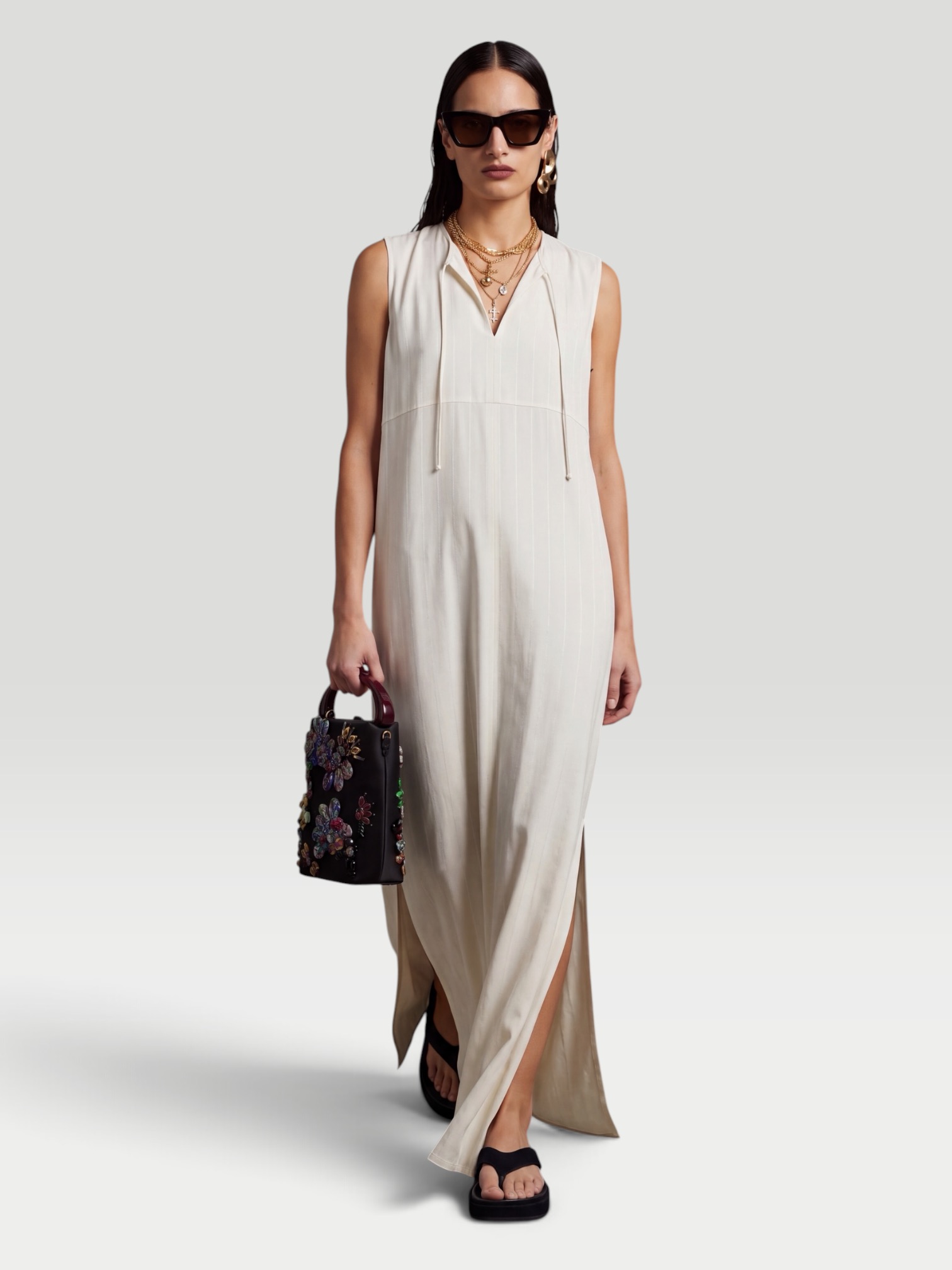 Kallmeyer Clea Dress in Viscose Twill in starlight. Styled by Sharon Lombardo for FDV Concierge.
