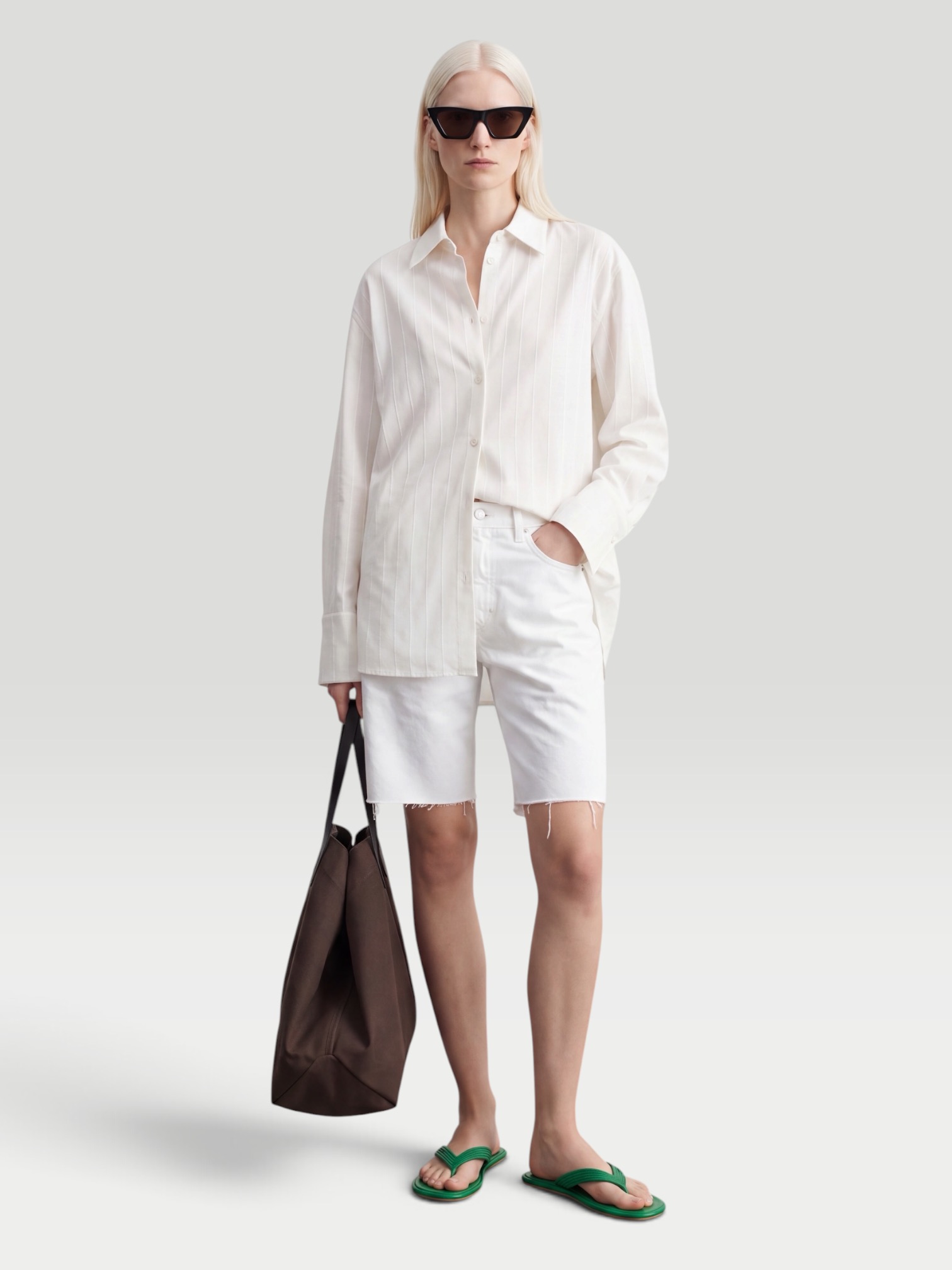 Kallmeyer Mollie Button Down in Viscose Twill in starlight. Styled by Sharon Lombardo for FDV Concierge.