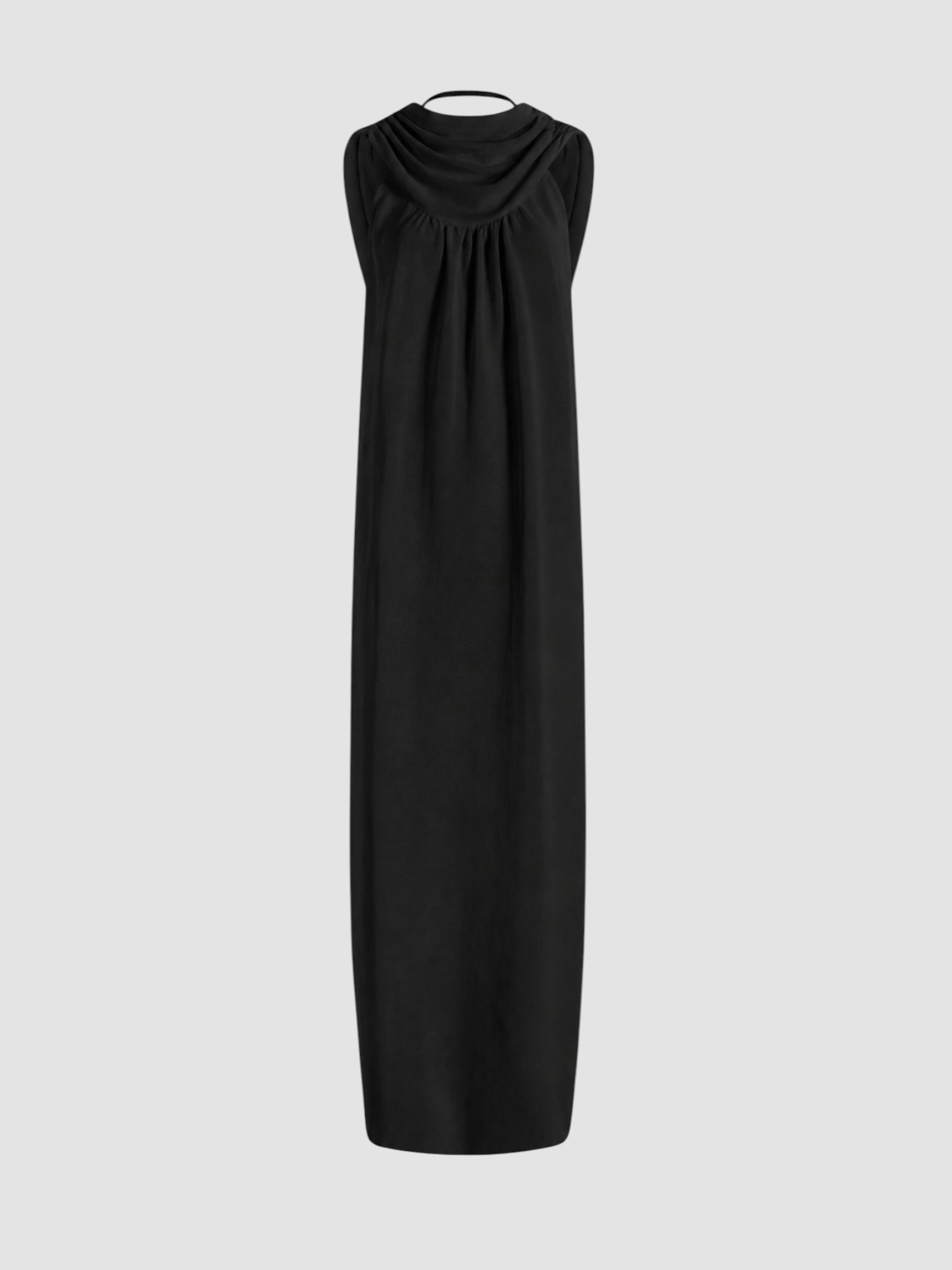 Kallmeyer Priya Cowl Neck Gown in Cotton Nylon in black. Styled by Sharon Lombardo for FDV Concierge.