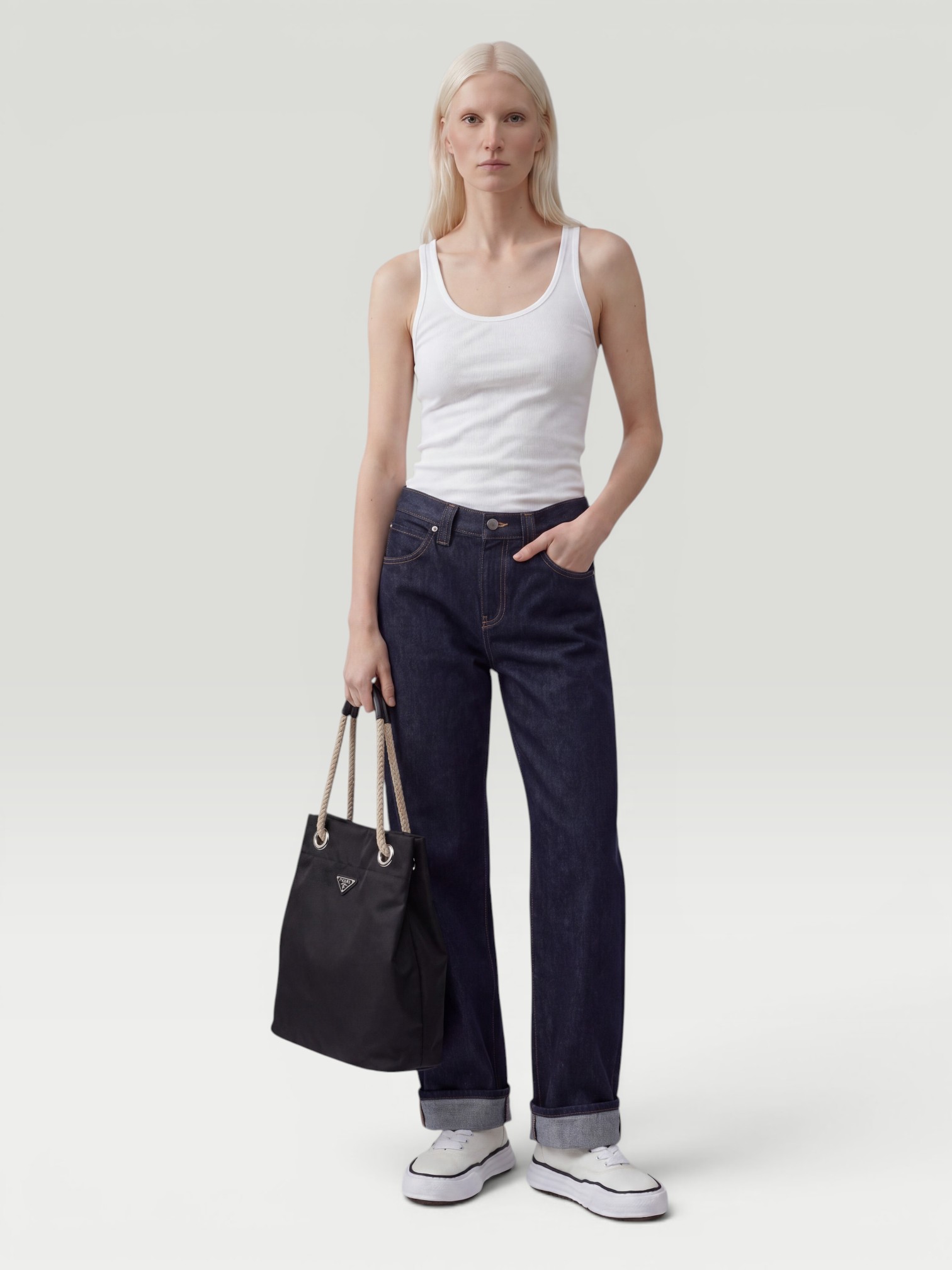 Khaite Karo Jean in benson. Styled by Sharon Lombardo for FDV Concierge.