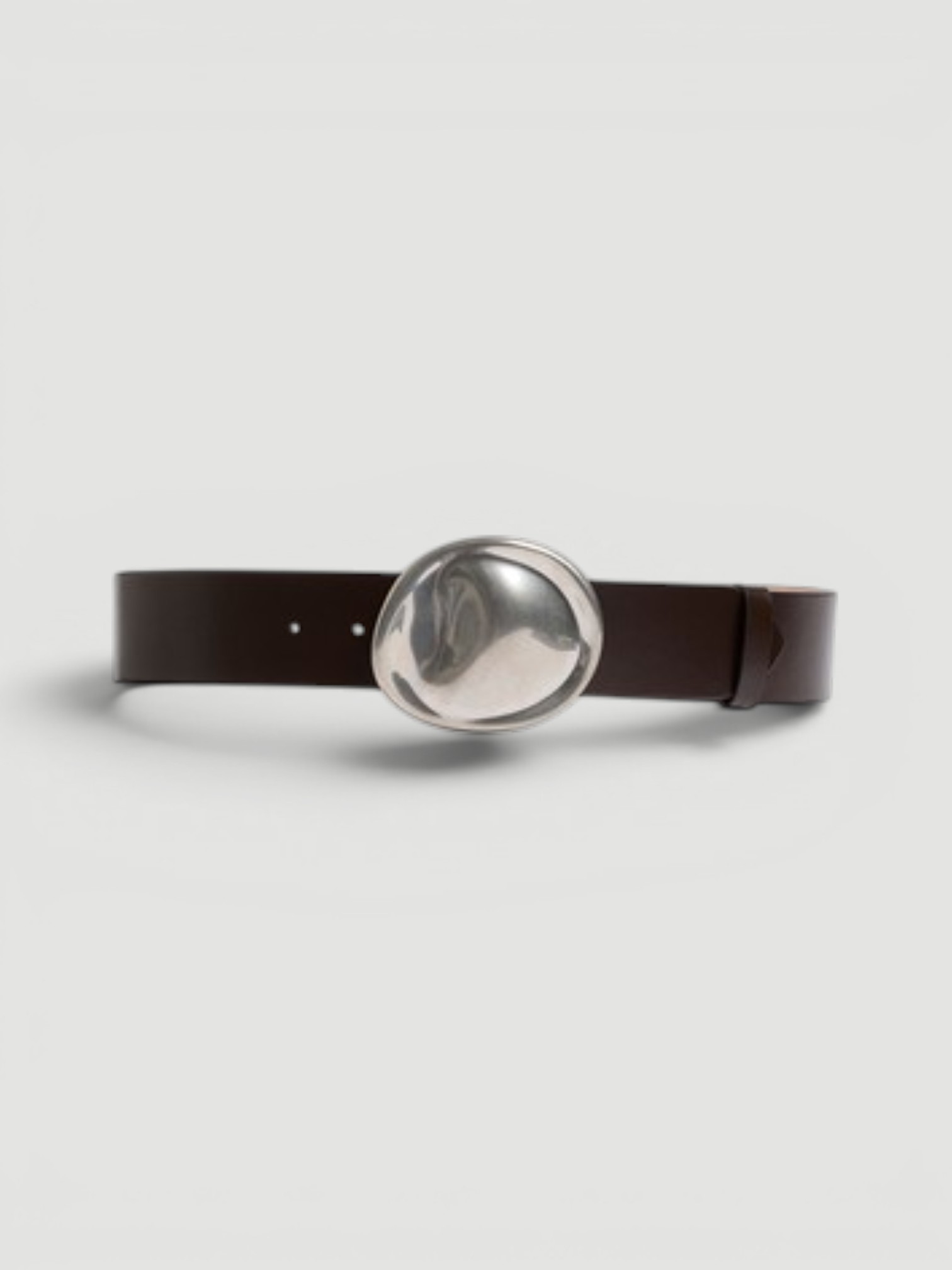 Khaite Keefe Leather Belt in brown.