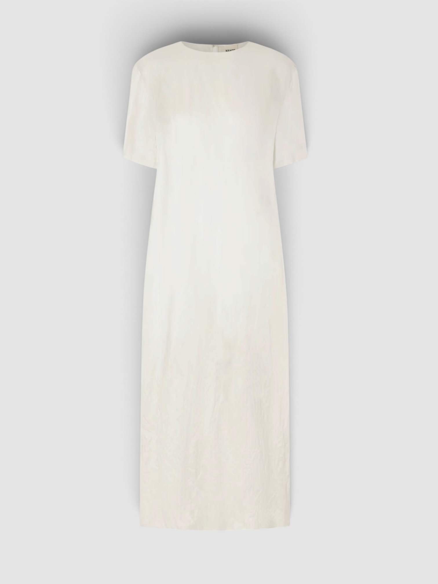Khaite Webber Crinkled-Voile Midi Dress in white. Styled by Sharon Lombardo for FDV Concierge.