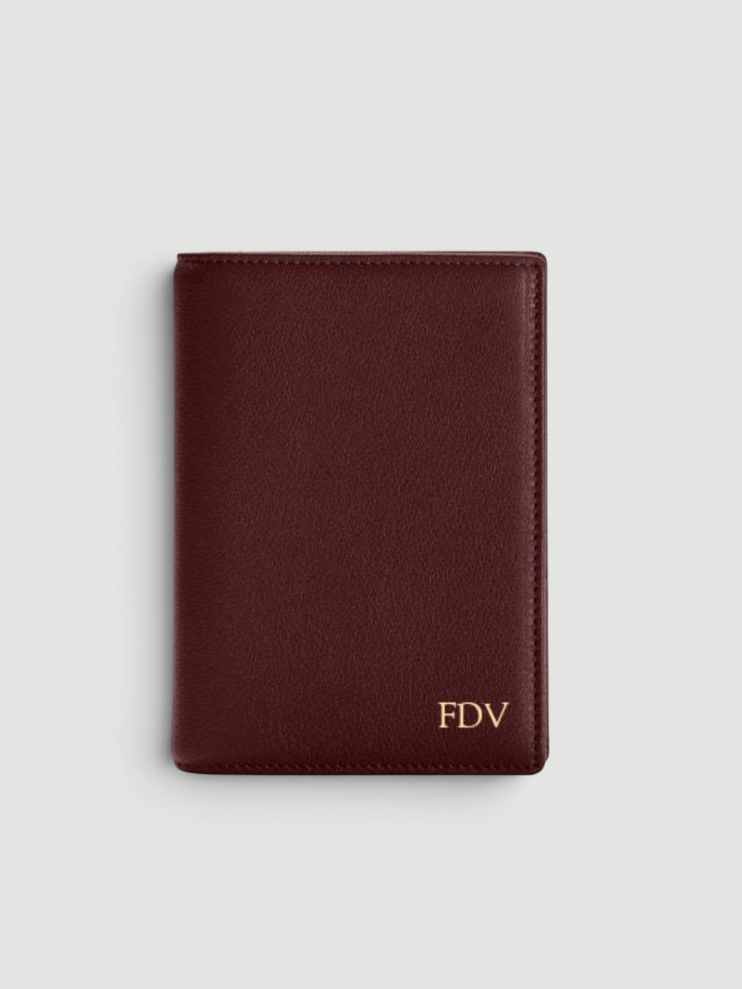 Leatherology Deluxe Passport Cover in bordeaux.