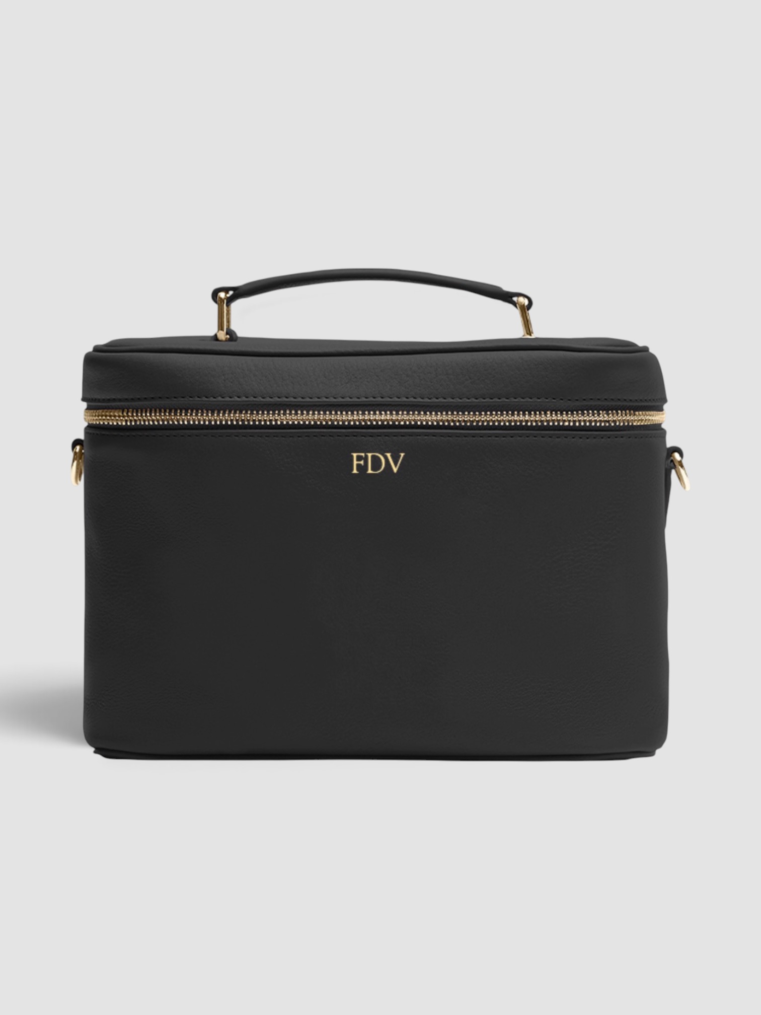Leatherology XL Train Case in black.