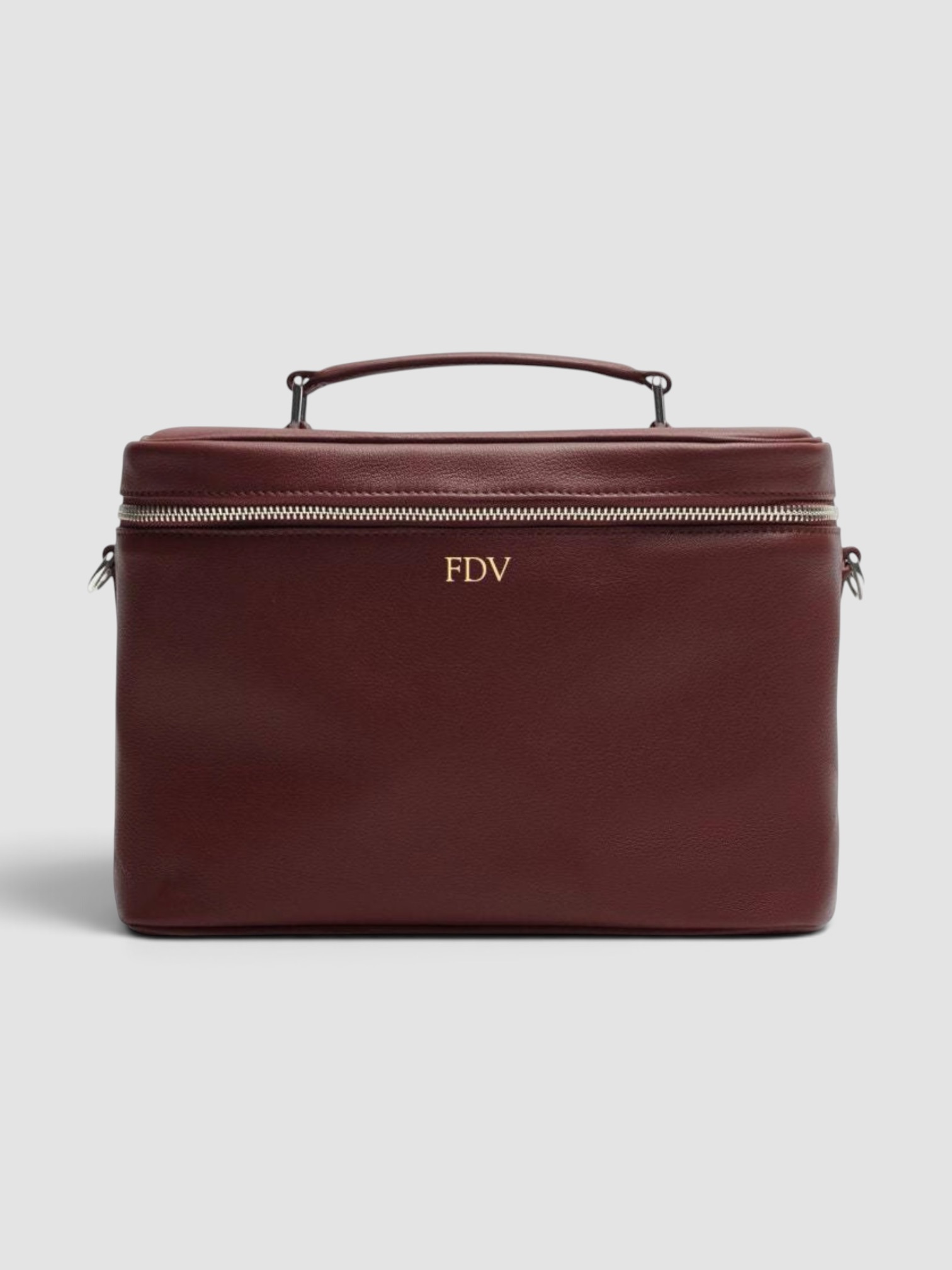 Leatherology XL Train Case in bordeaux.