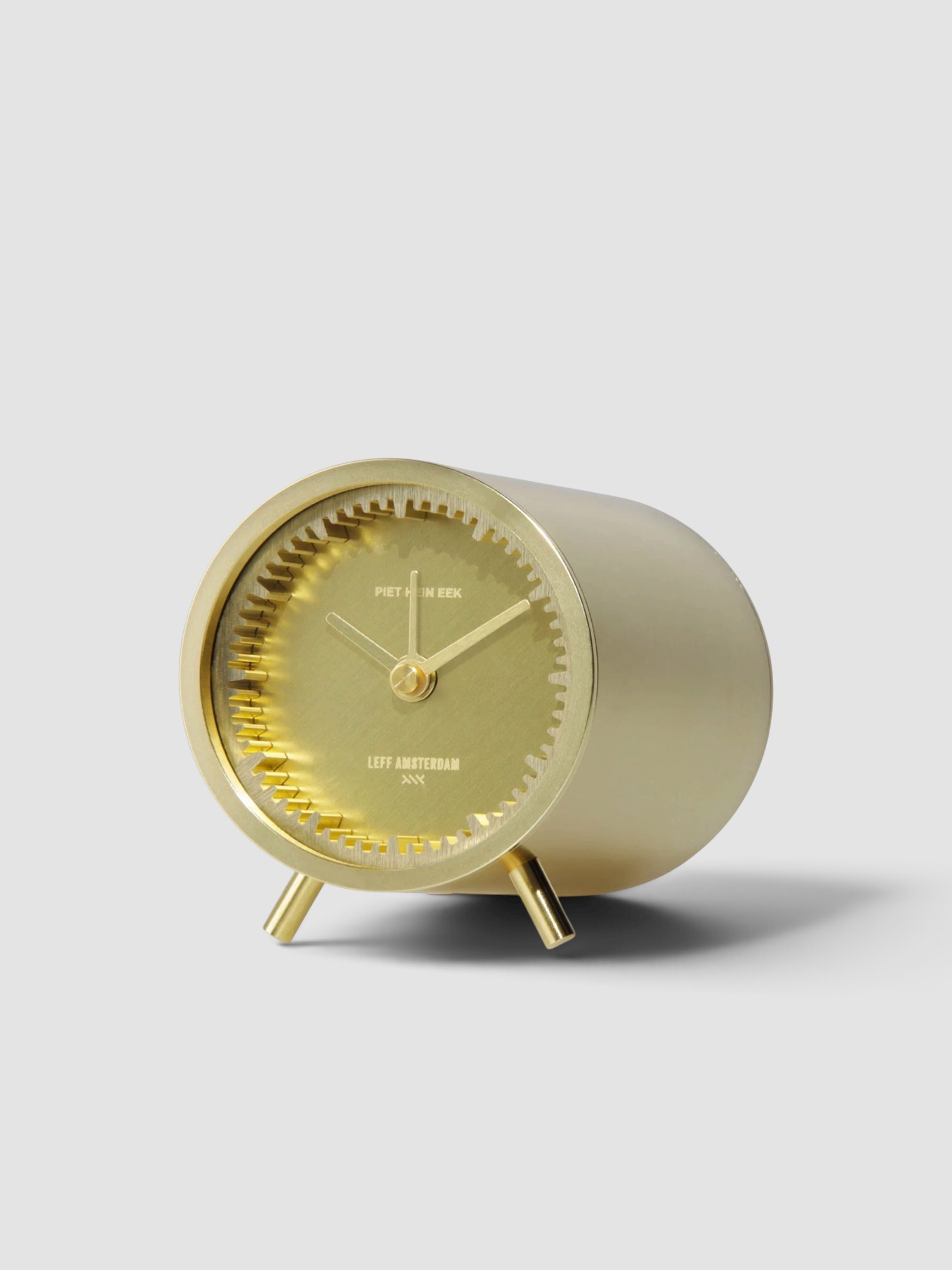 LEFF amsterdam Tube Alarm Clock in brass.