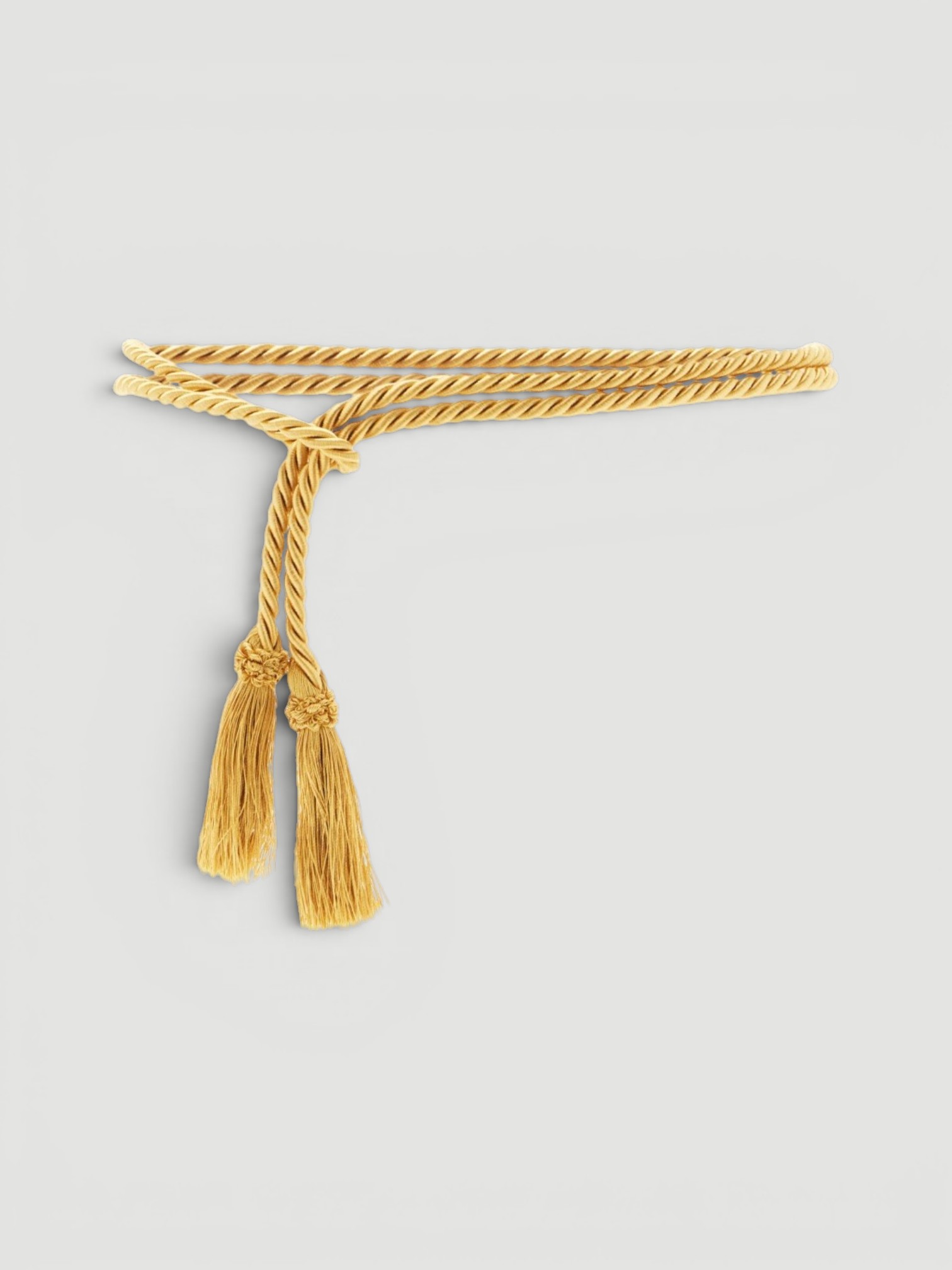 Le Sundial Exclusive La Isla Tassel Belt in gold.