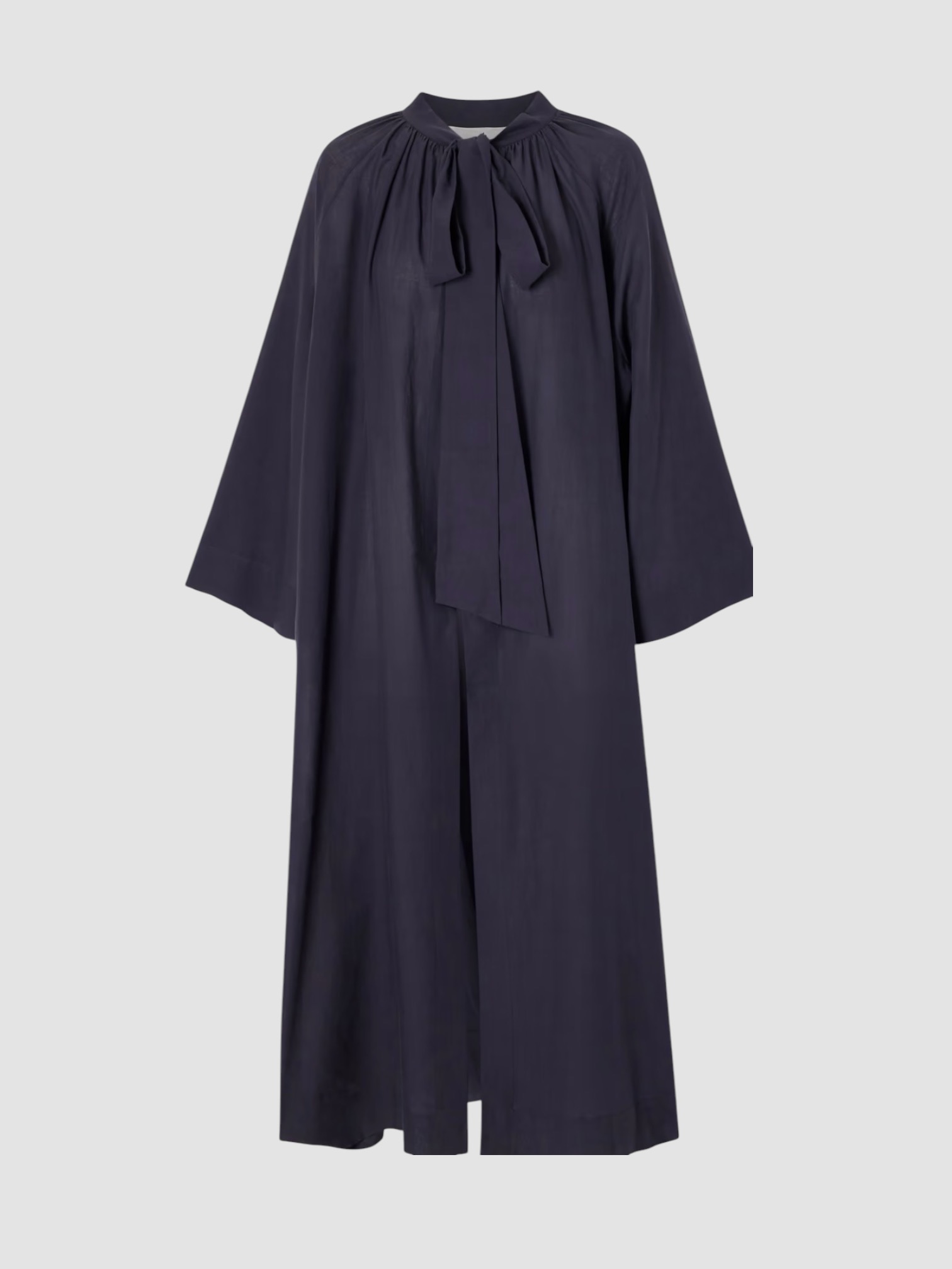 Les Vacances d'Irina Liquid Summer Cotton-Voile Kaftan in navy. Styled by Sharon Lombardo for FDV Concierge.