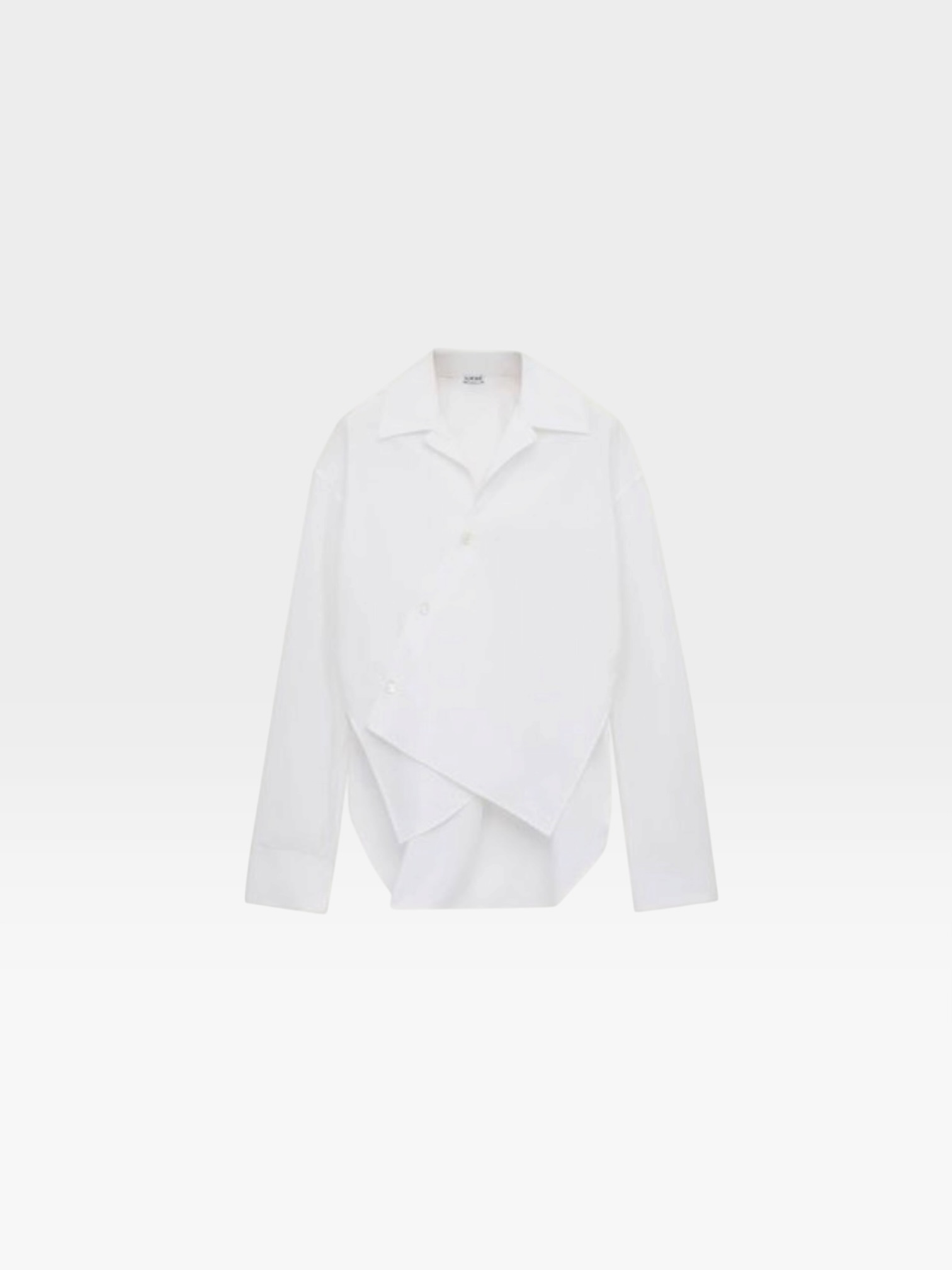 Loewe Asymmetric Button Front Shirt in white.