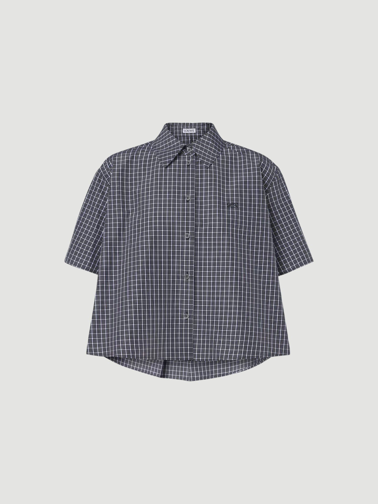 Loewe Checked Cotton-Blend Shirt in black/white. Styled by Sharon Lombardo for FDV Concierge.
