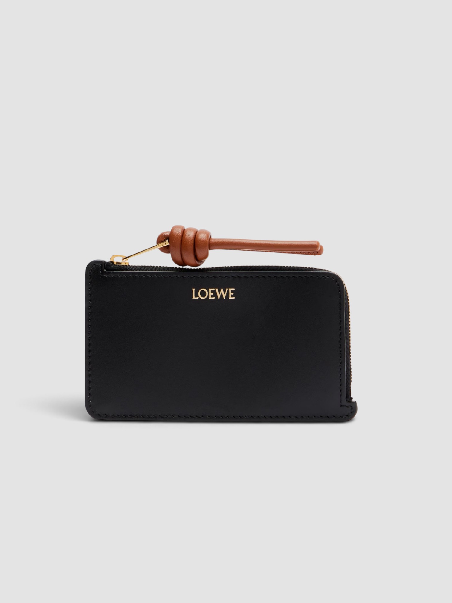 Loewe Knot Leather Card Holder in black.