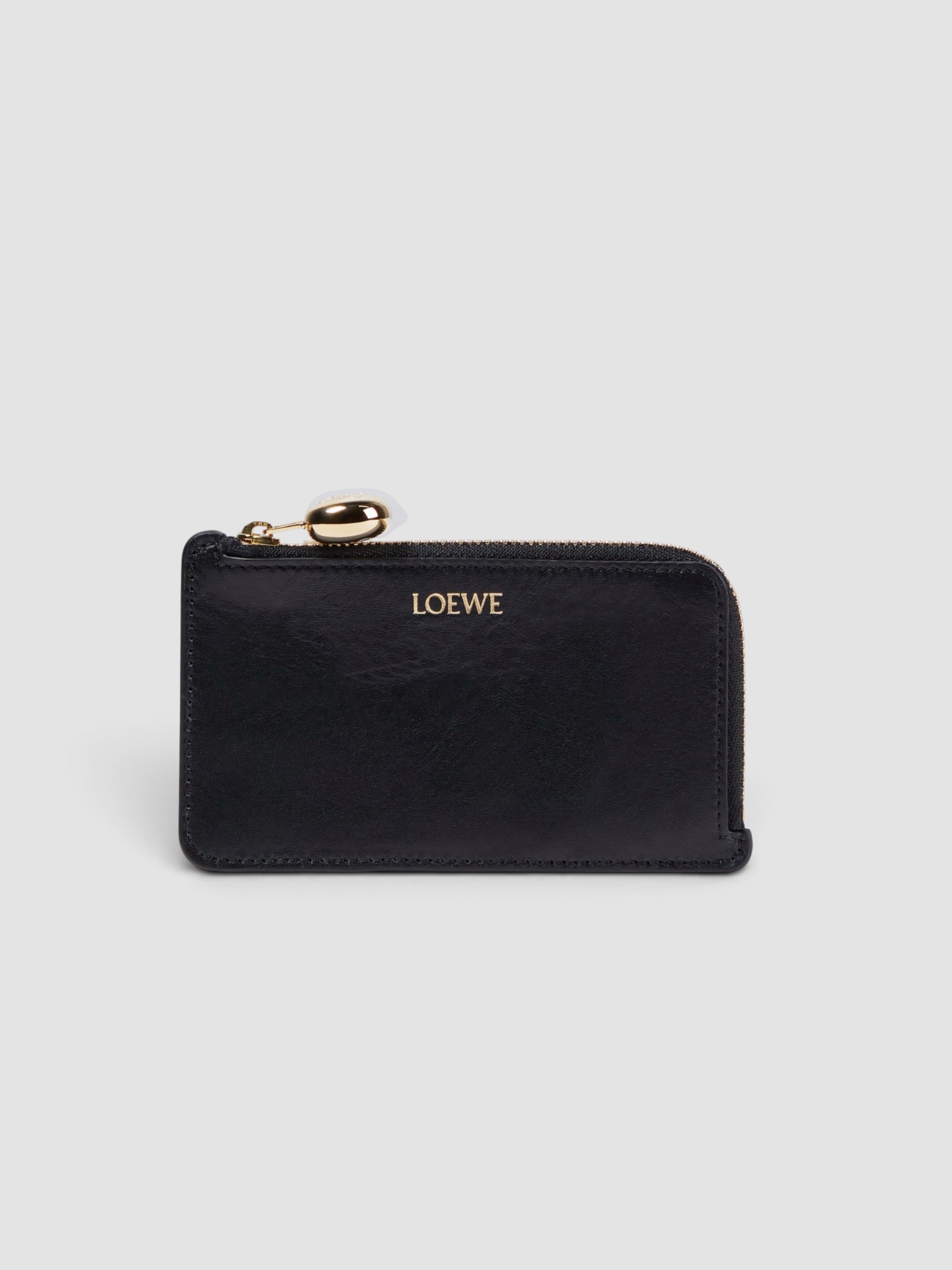 Loewe Logo Leather Card Holder in black.