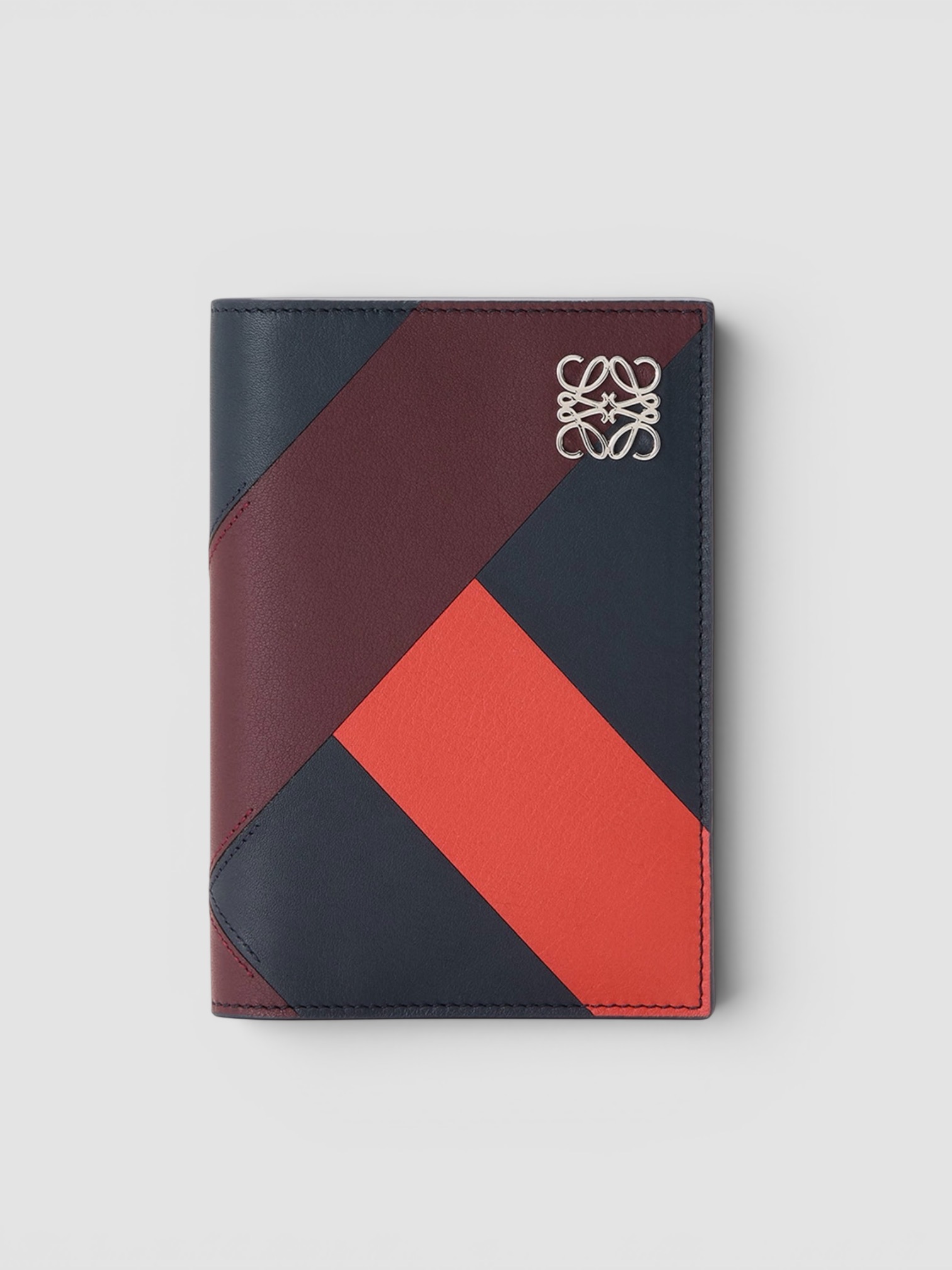 Loewe Anagram Colorblock Passport Cover in deep navy.