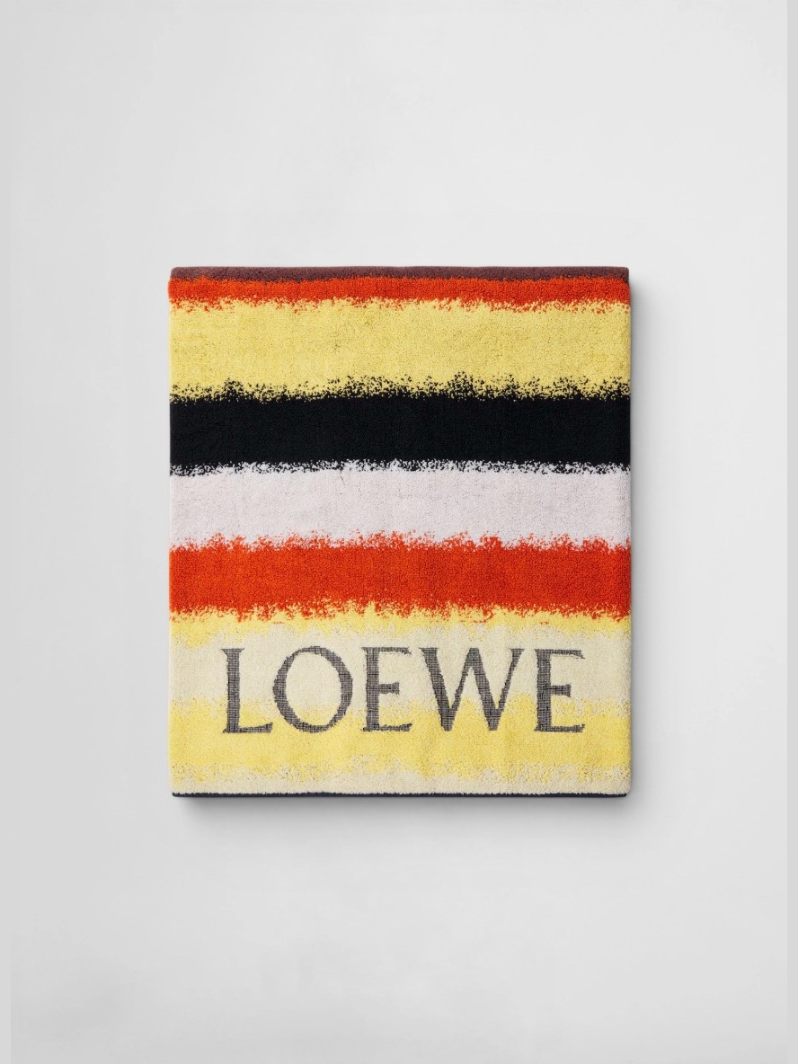 Loewe Paula's Ibiza Striped Cotton Terry Towel in orange/multicolor.