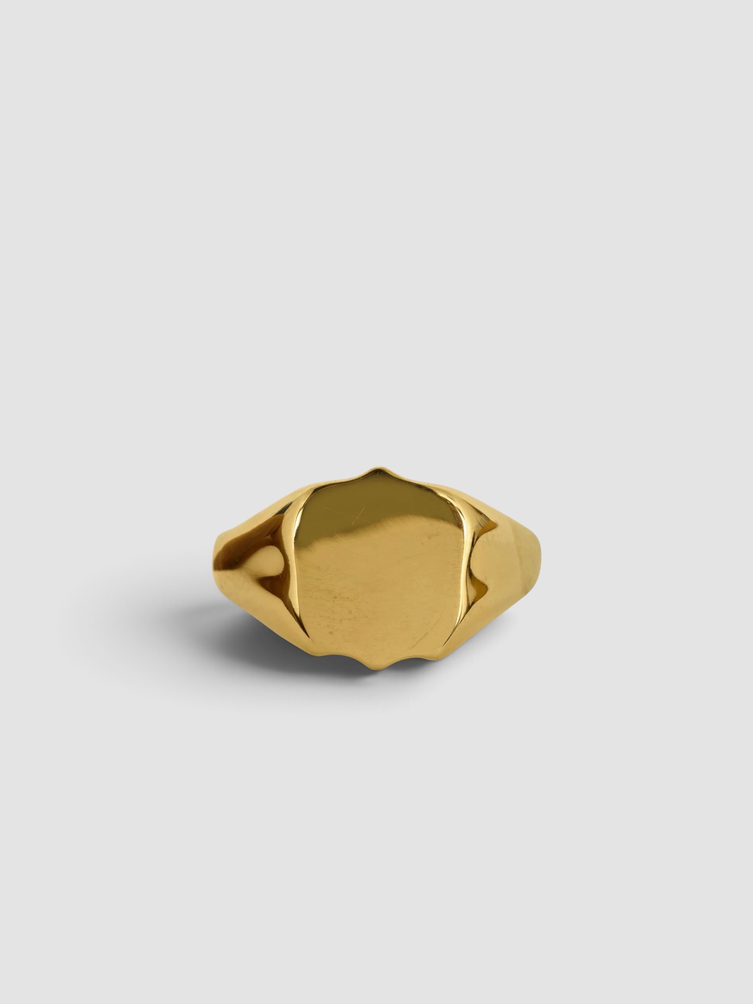 Love Adorned Vintage Shield Signet Ring in gold.