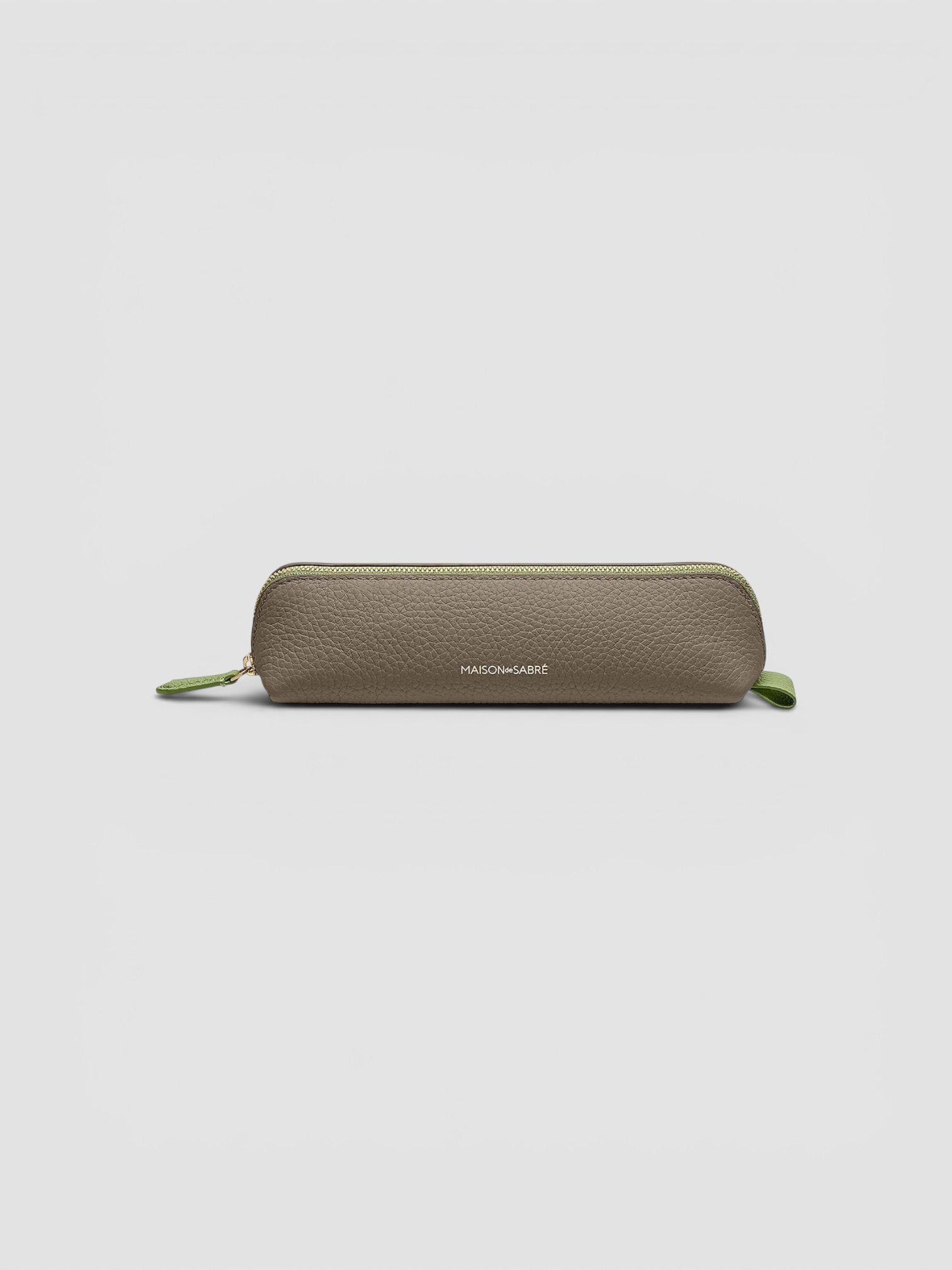 Maison de Sabré The Leather Pencil Case in cashmere matcha.
