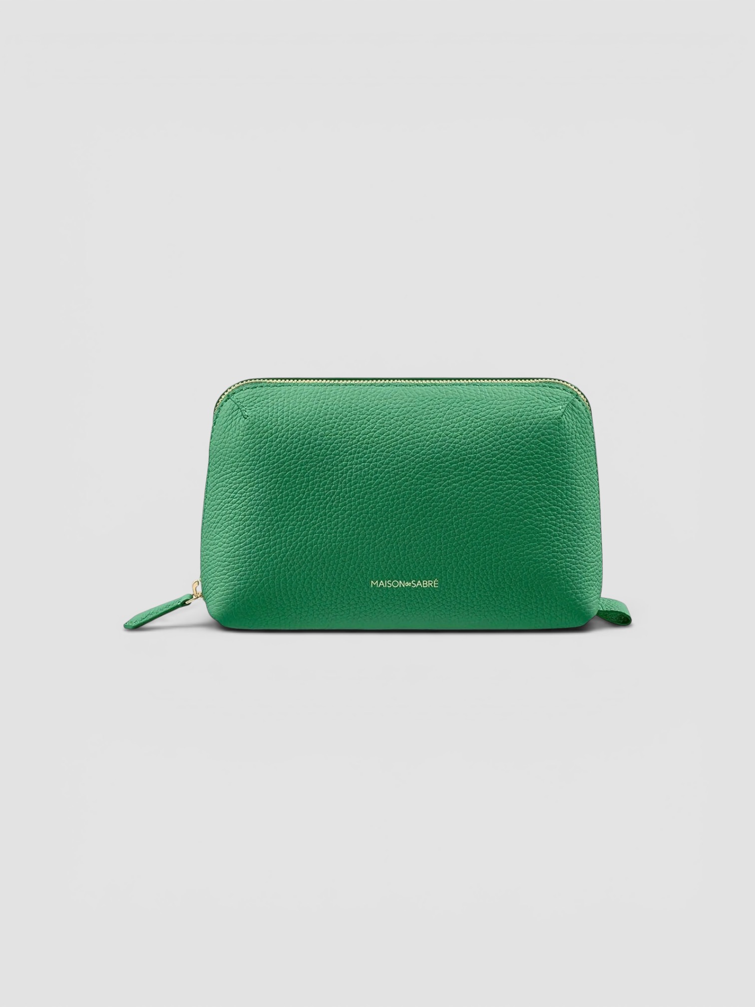 Maison de Sabré The Leather Tech Pouch in emerald.