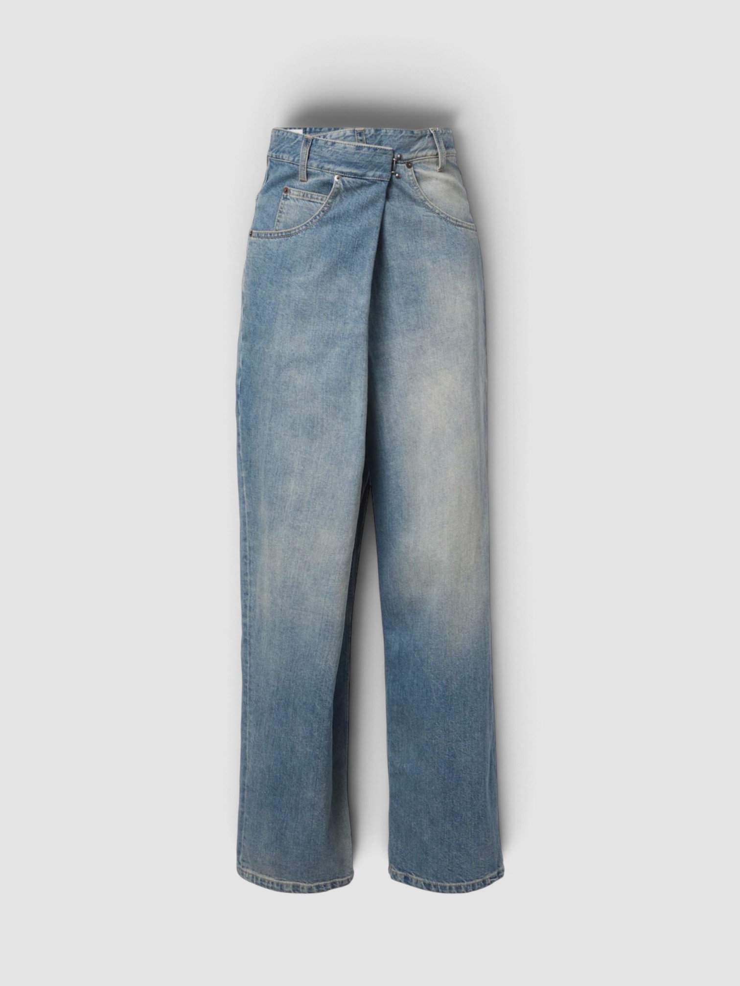 Maison Margiela Faded Wide-Leg Jeans in blue. Styled by Sharon Lombardo for FDV Concierge.