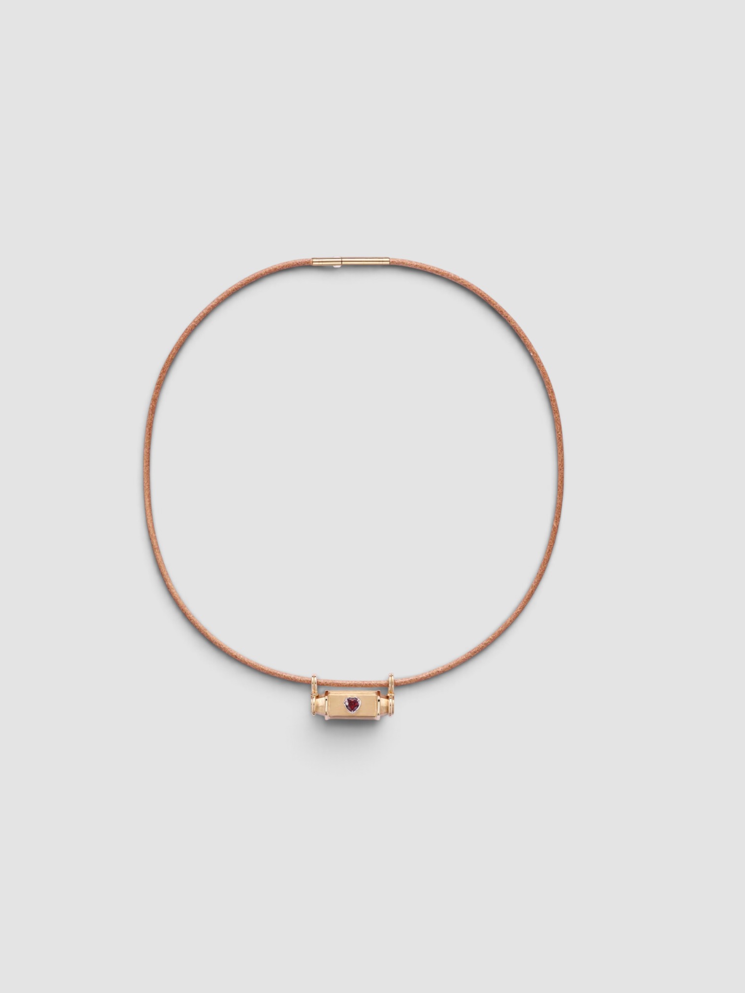 Marie Lichtenberg Heart Smash Locket Necklace in gold.