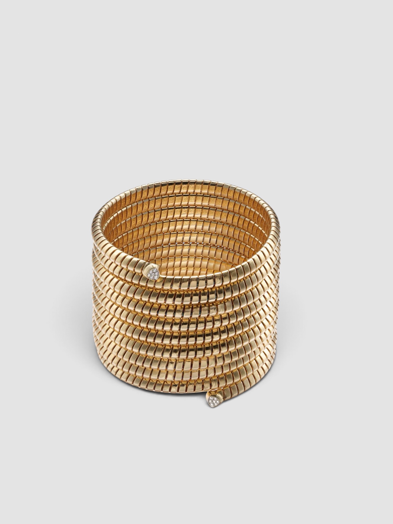 Marina B Trisolina 18kt Gold Bangle with Diamonds in gold.