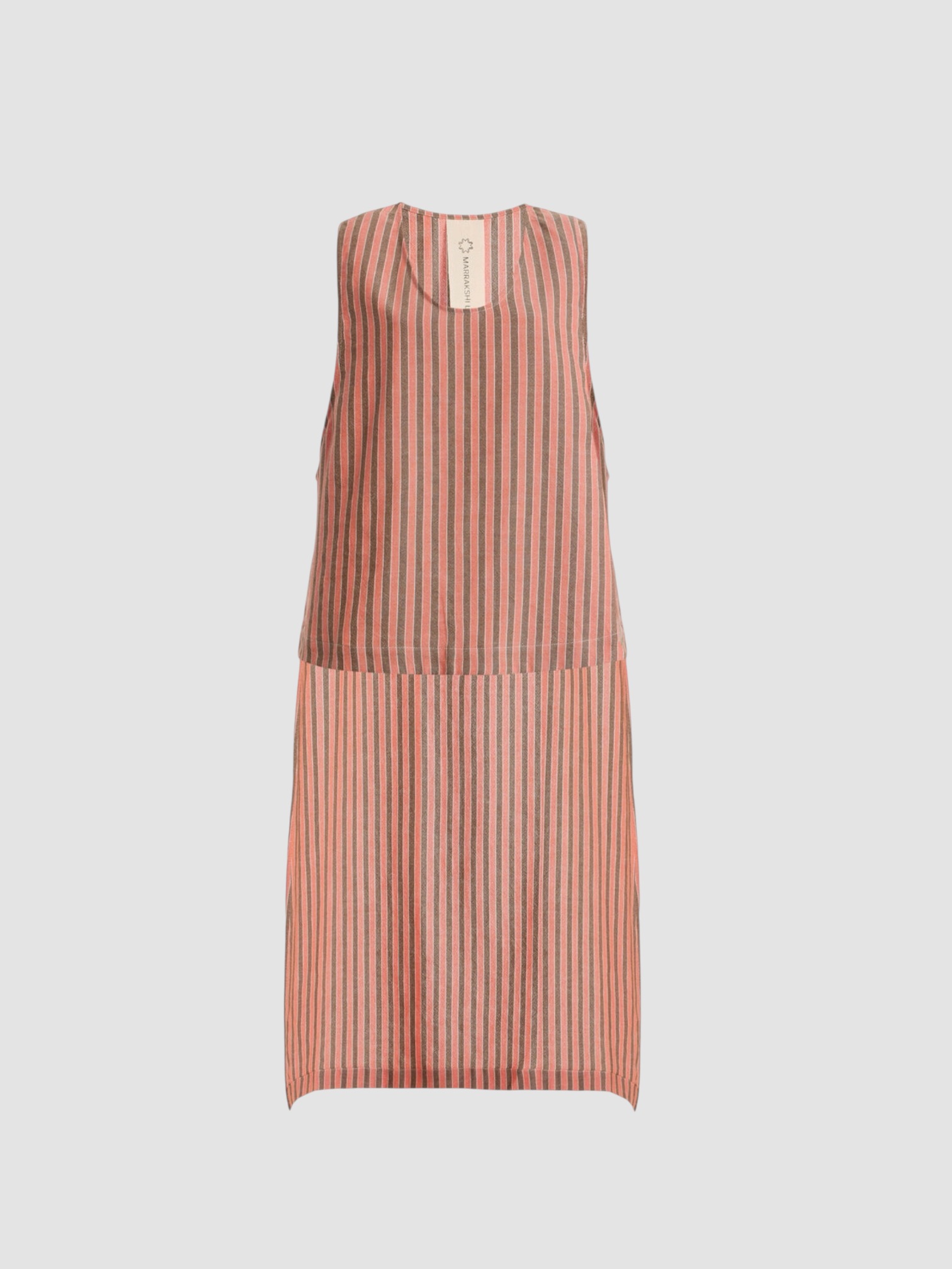 Marrakshi Life High-Low Cotton Tank Top in orange stripe. Styled by Sharon Lombardo for FDV Concierge.