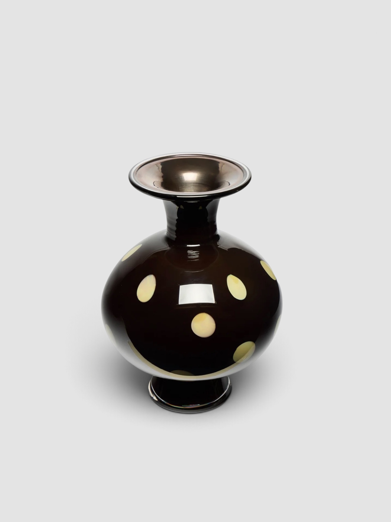 Martyn Thompson Studio Penny Spotted Hand-Blown Glass Vase (12.5in/32cm) in black.
