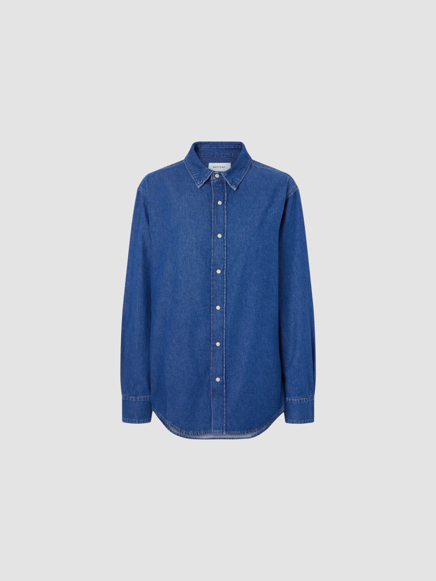 Matteau Denim Shirt in blue. Styled by Sharon Lombardo for FDV Concierge.
